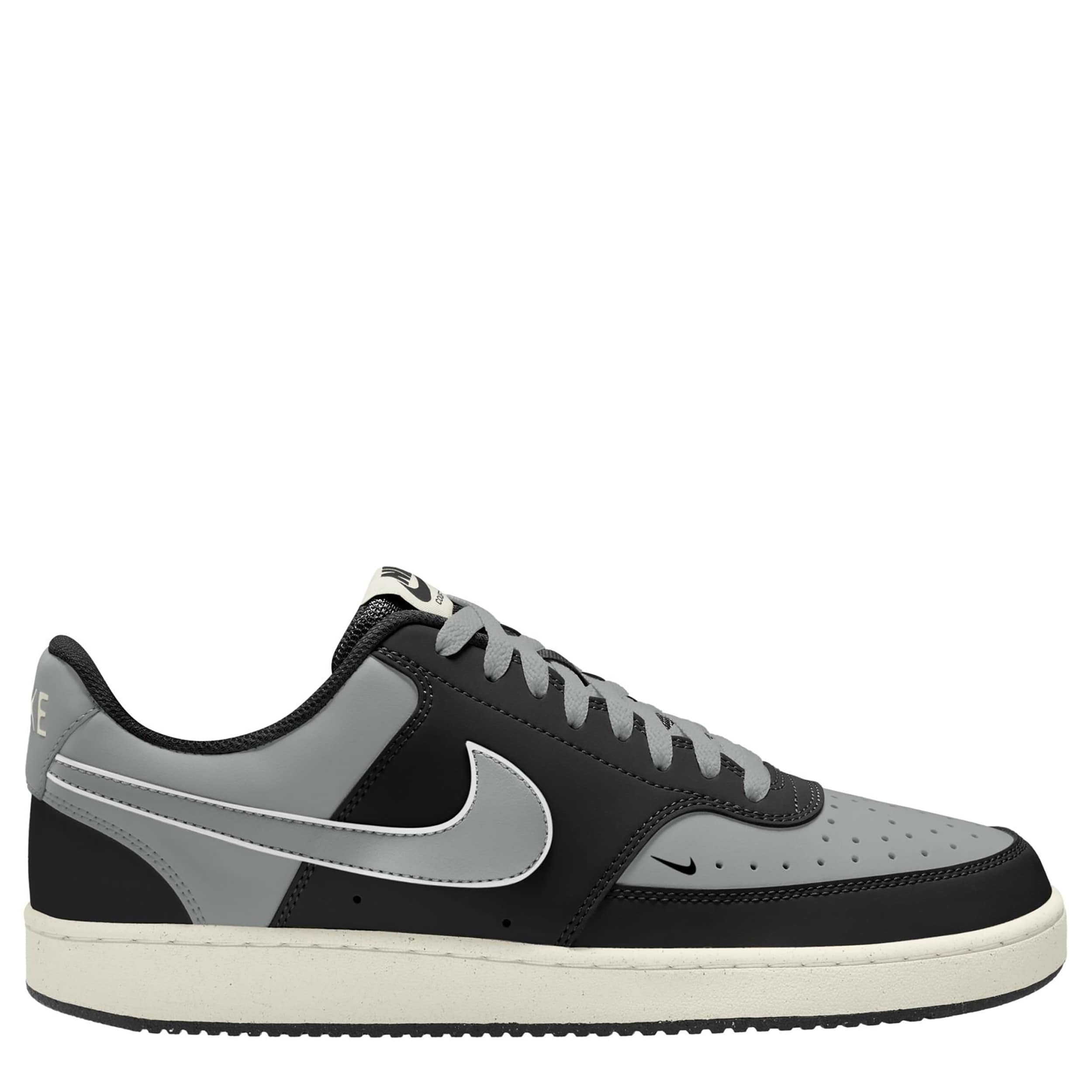 NIKE-MENS COURT VISION LOW SNEAKER-BLACK & GREY