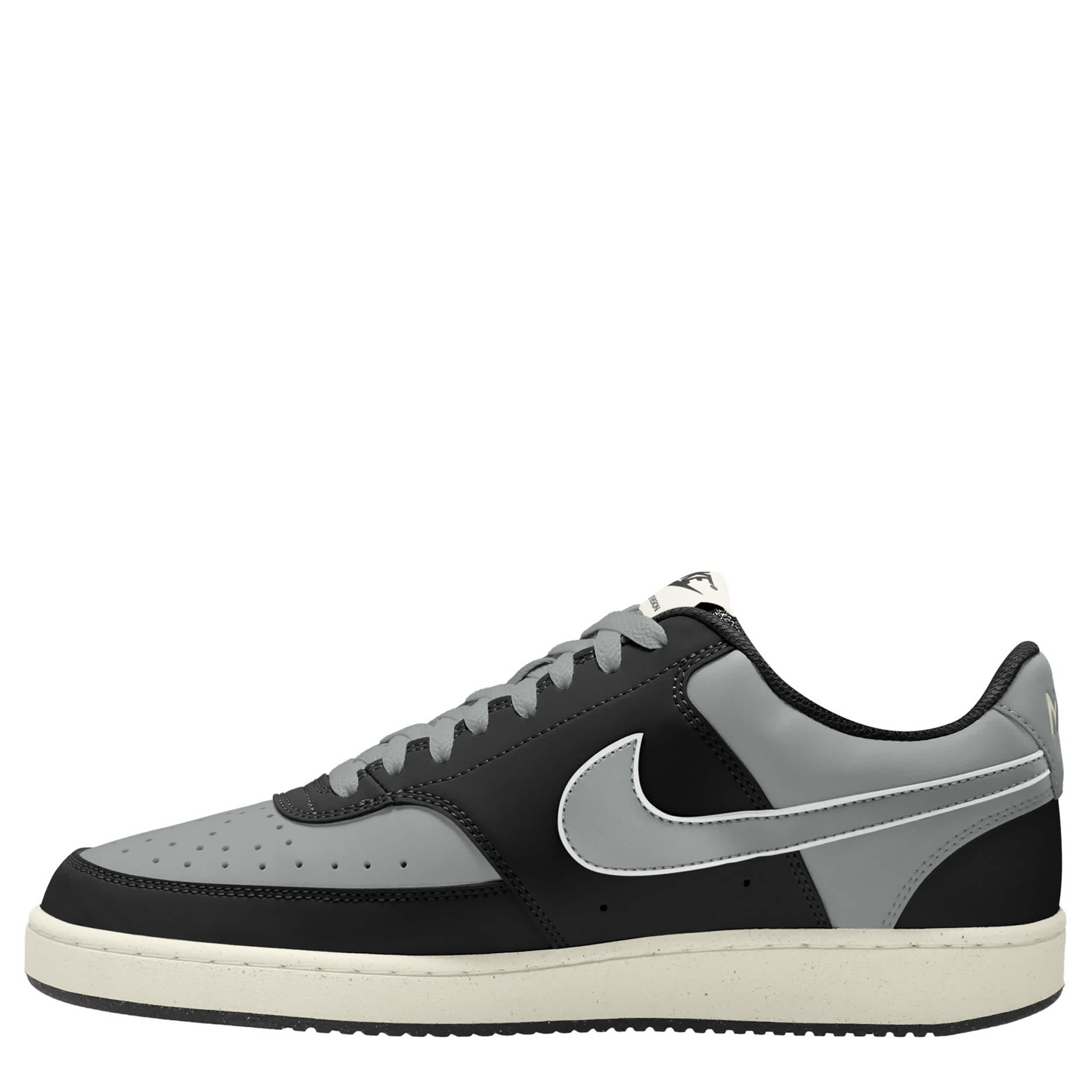 NIKE-MENS COURT VISION LOW SNEAKER-BLACK & GREY