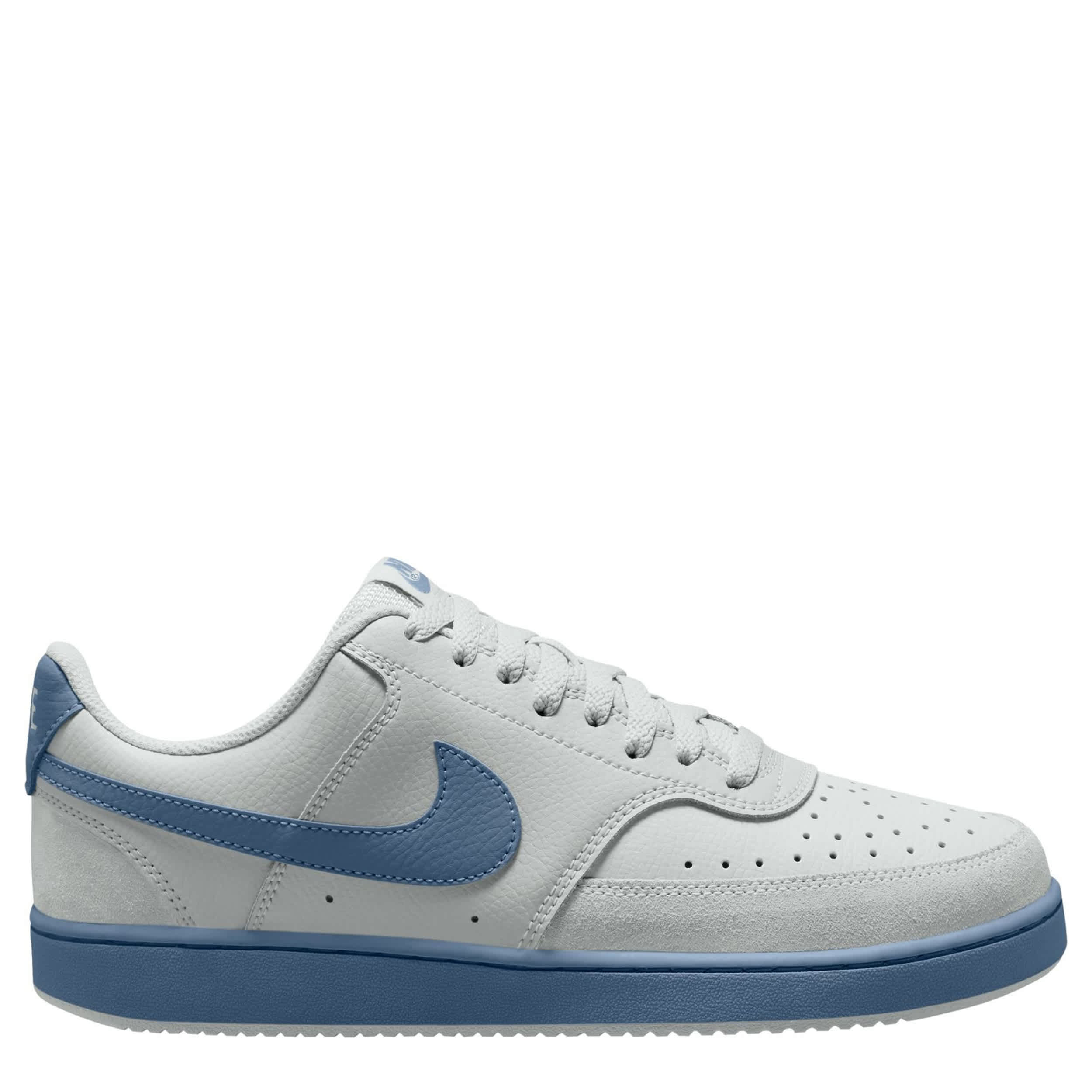 NIKE-MENS COURT VISION LOW SNEAKER-WHITE & LIGHT BLUE