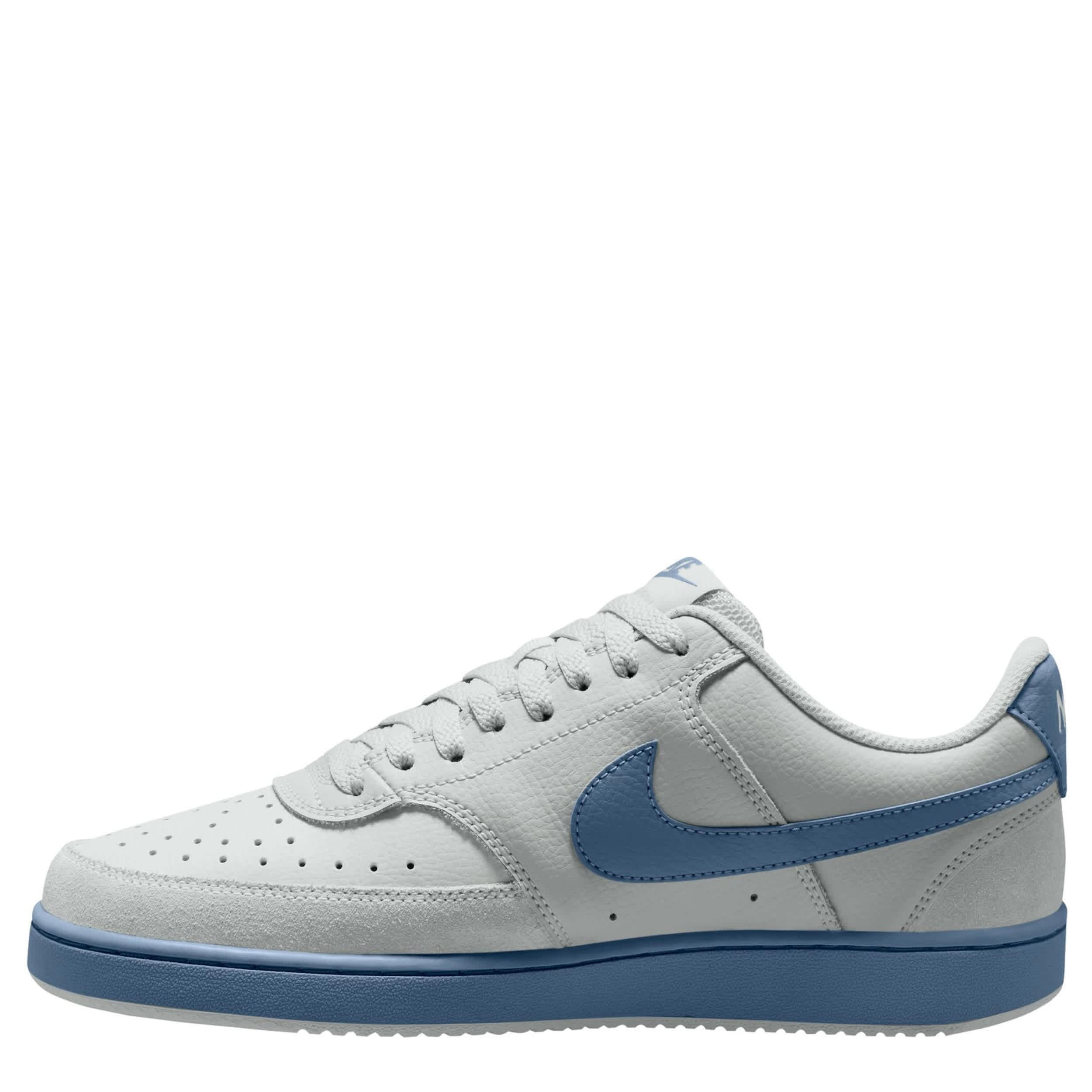 NIKE-MENS COURT VISION LOW SNEAKER-WHITE & LIGHT BLUE
