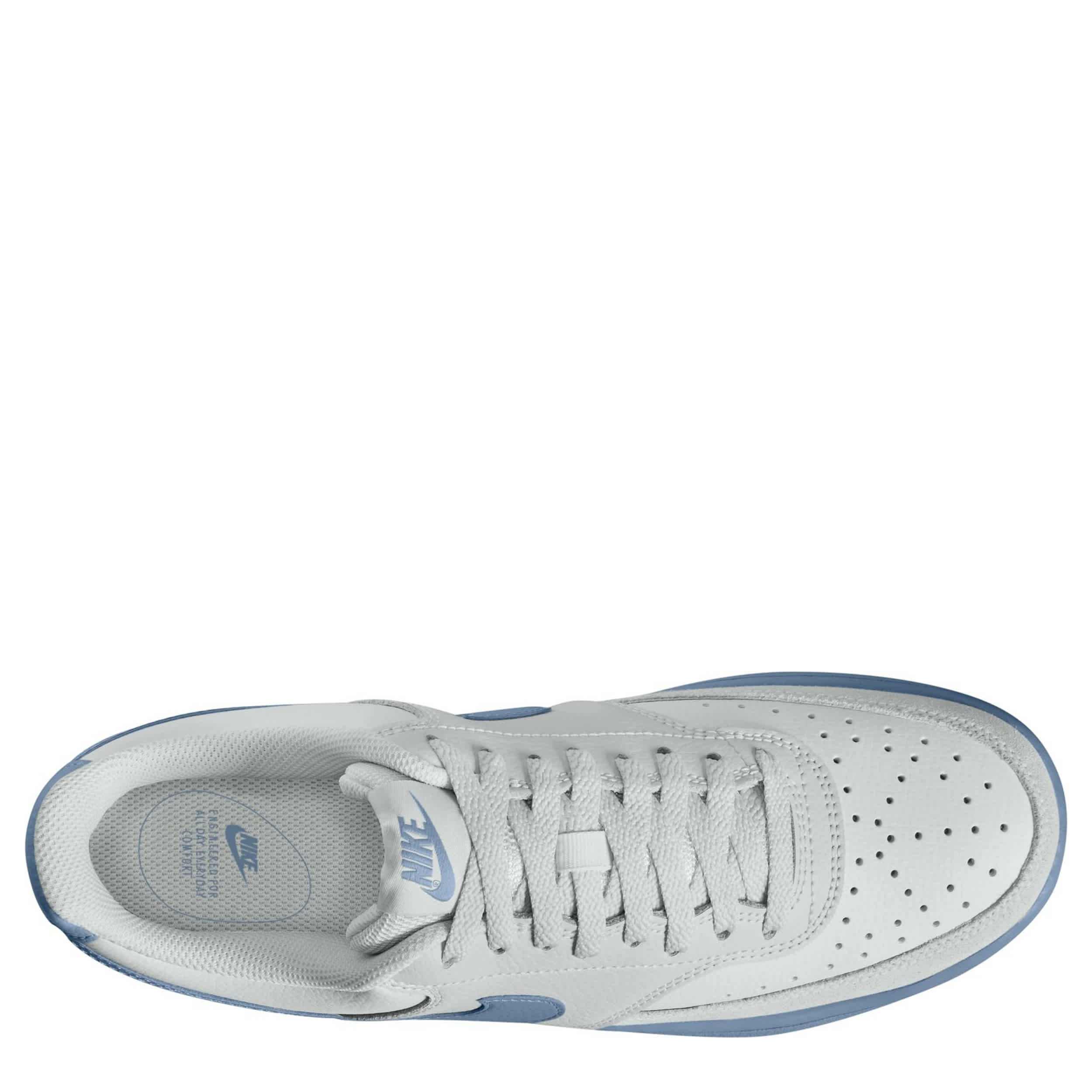 NIKE-MENS COURT VISION LOW SNEAKER-WHITE & LIGHT BLUE