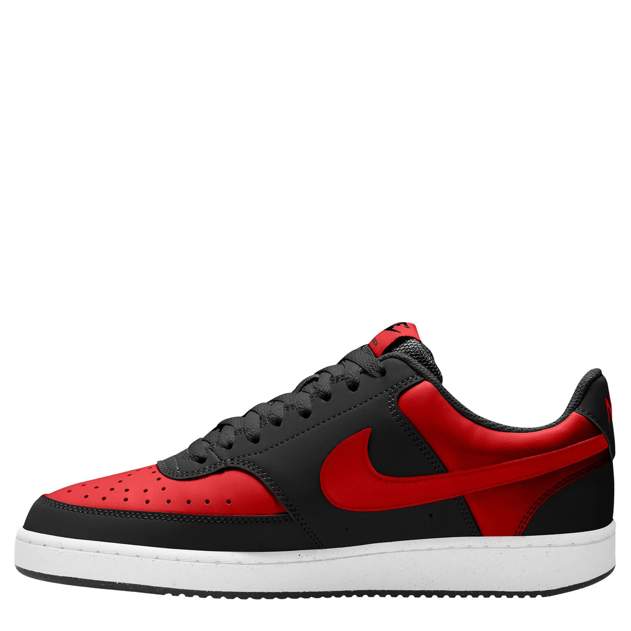 NIKE-MENS COURT VISION LOW SNEAKER-BLACK & RED