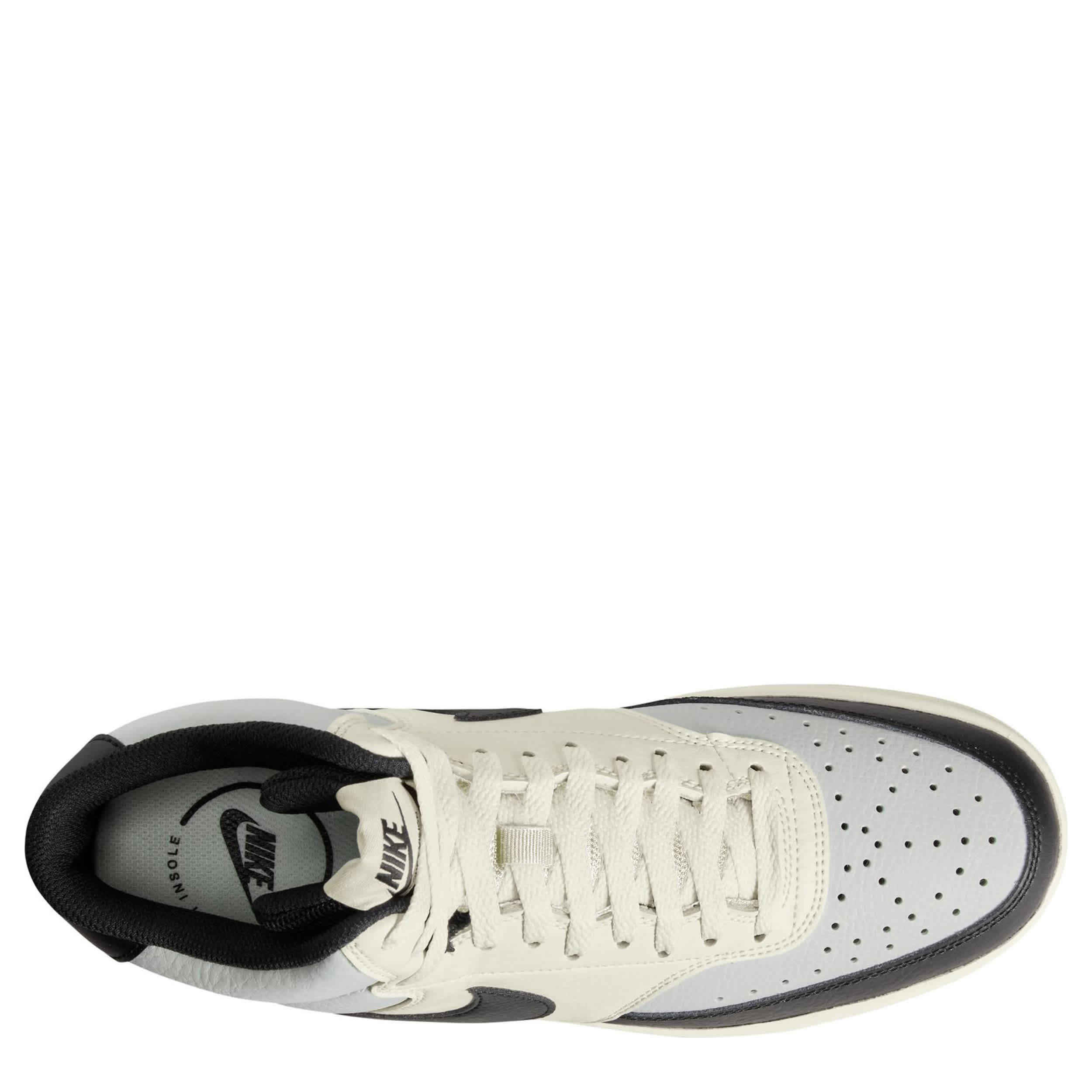 NIKE-MENS COURT VISION MID SNEAKER-OFF WHITE & BLACK