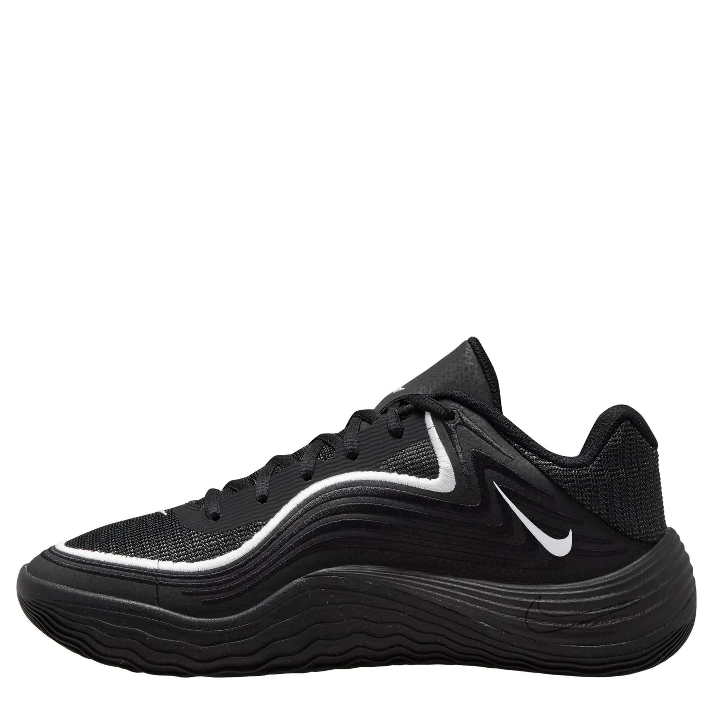 NIKE-MENS PRECISION 8 MID BASKETBALL SHOE-BLACK & WHITE