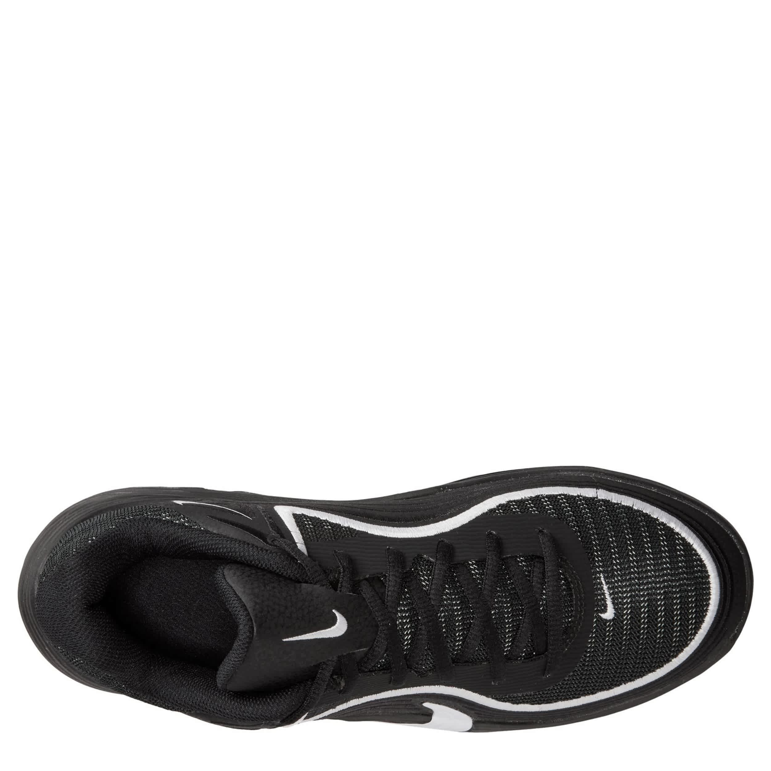 NIKE-MENS PRECISION 8 MID BASKETBALL SHOE-BLACK & WHITE