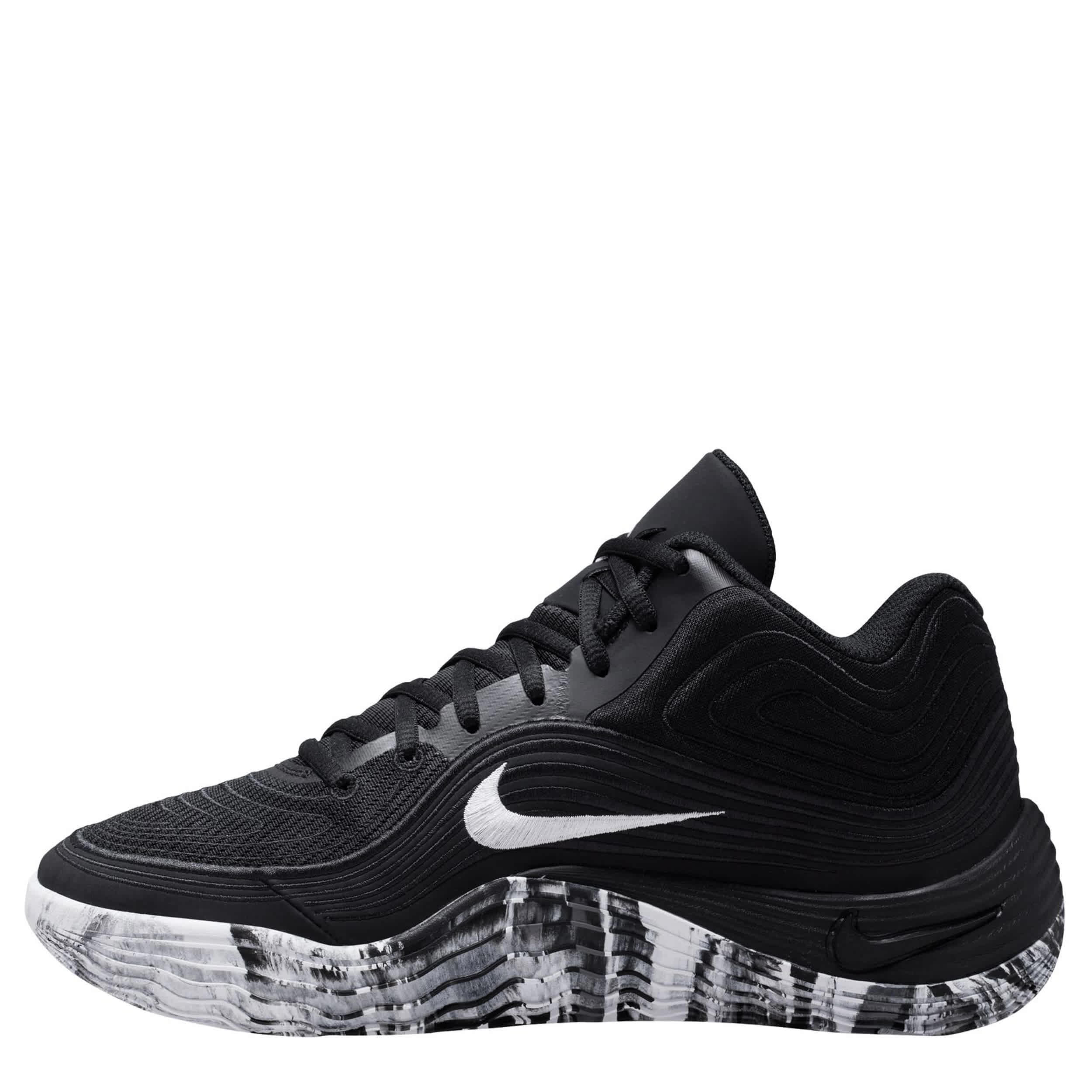 NIKE-MENS PRECISION 8 MID BASKETBALL SHOE-BLACK & WHITE