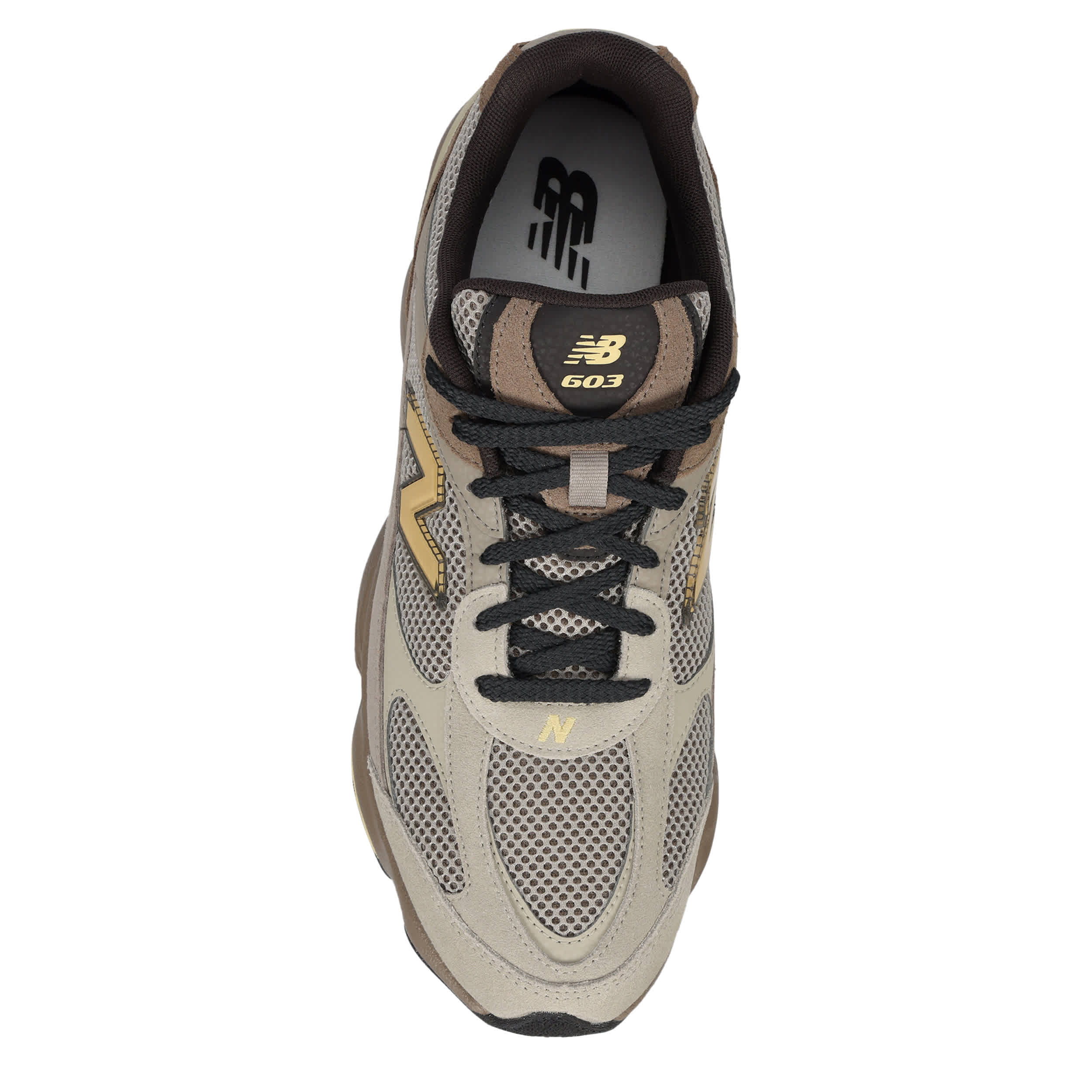 NEW BALANCE-MENS 603 SNEAKER-TAUPE & YELLOW