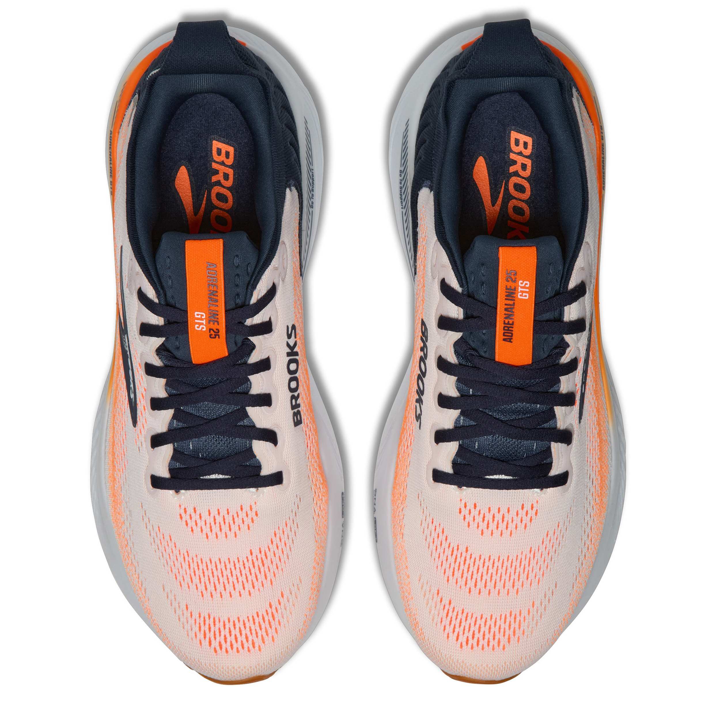 BROOKS-MENS ADRENALINE GTS 25 RUNNING SHOE-WHITE & ORANGE