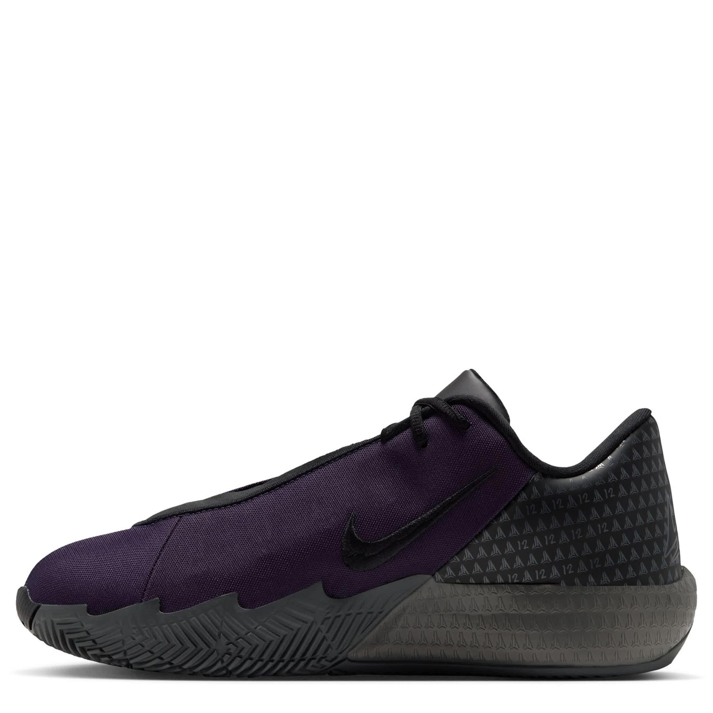 NIKE-MENS TWELVE TIME BASKETBALL SHOE-BLACK & PURPLE