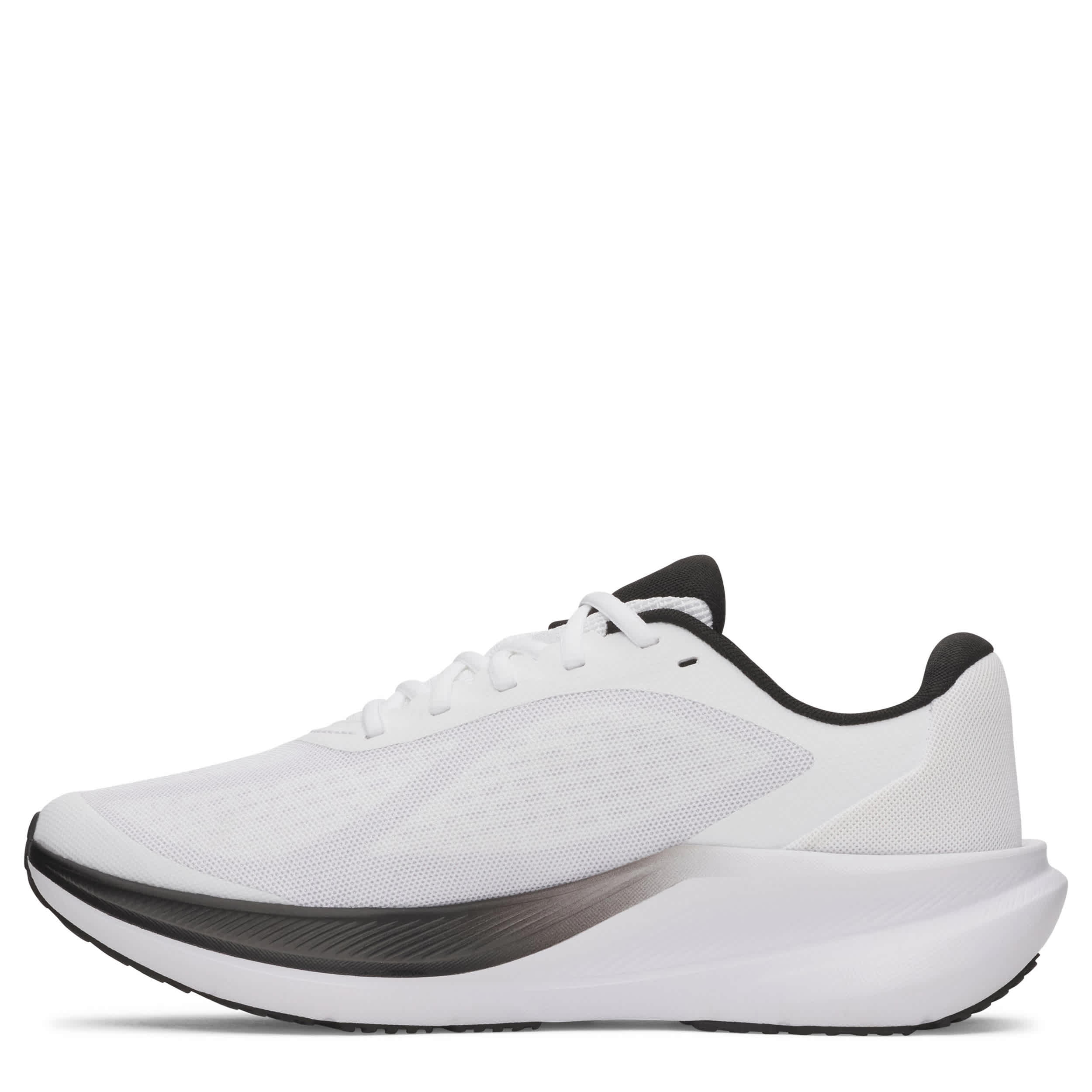 UNDER ARMOUR-MENS CHARGED+ CHASE RUNNING SHOE-WHITE & BLACK