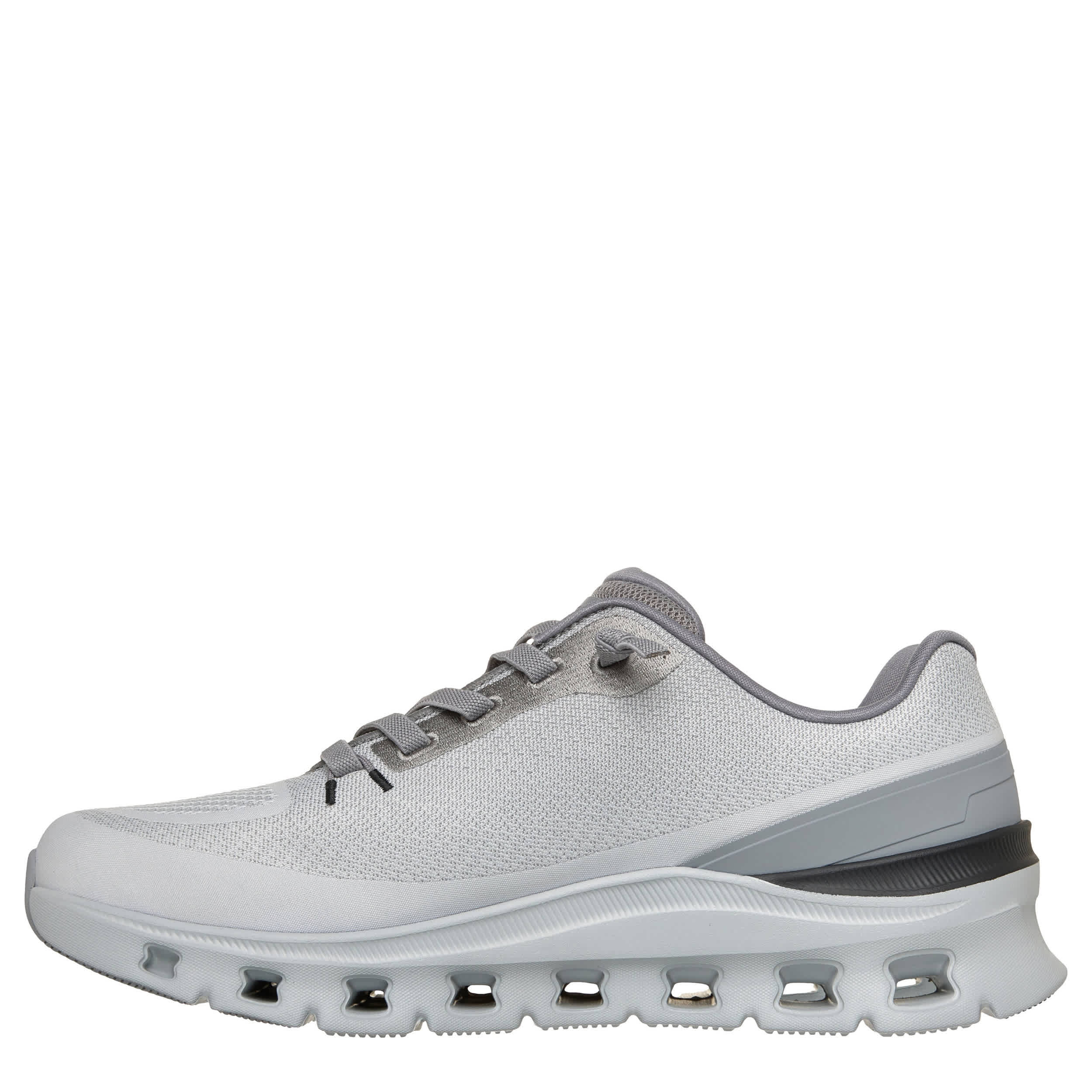 SKECHERS-MENS GLIDE STEP PRO- WAVERRA RUNNING SHOE-GREY & WHITE