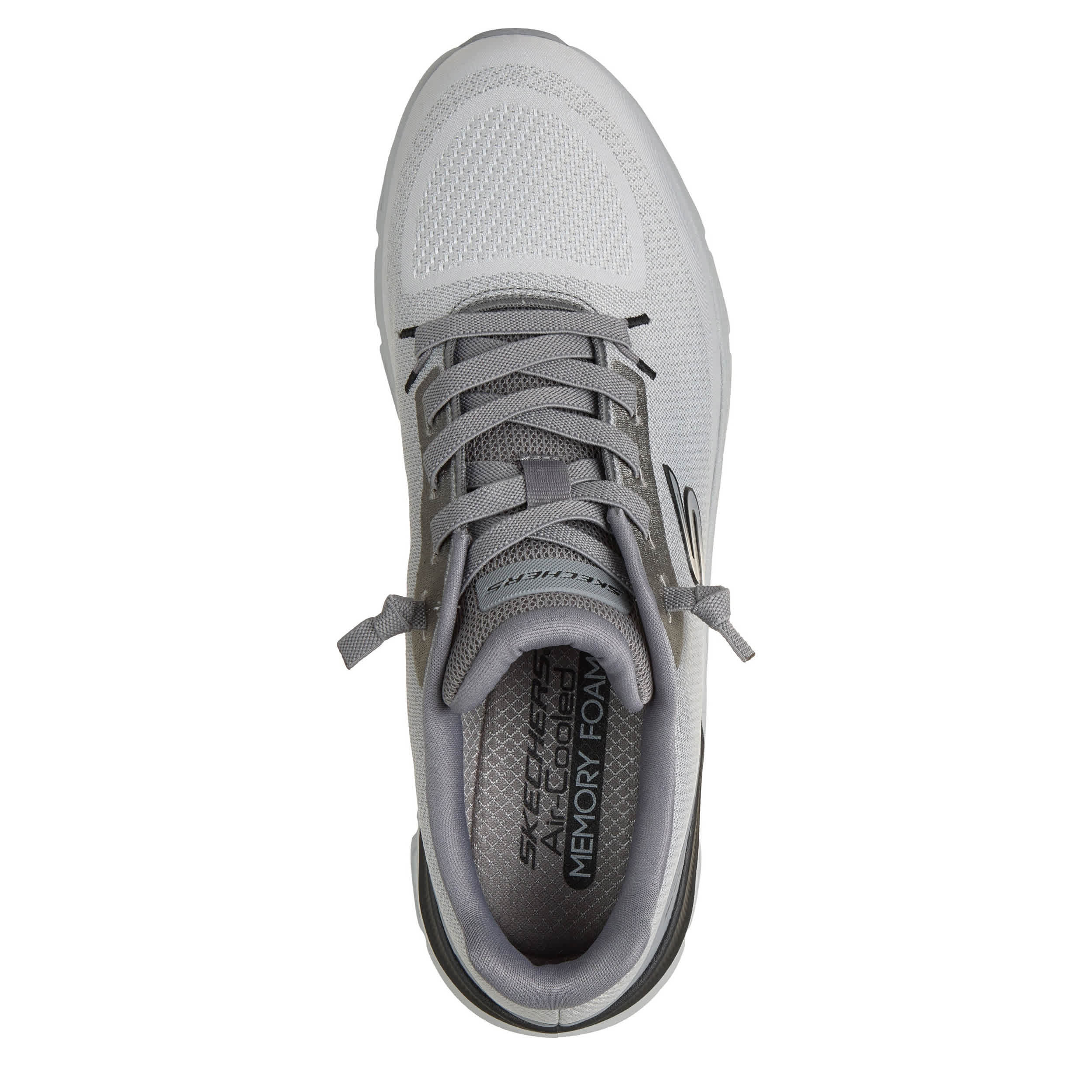 SKECHERS-MENS GLIDE STEP PRO- WAVERRA RUNNING SHOE-GREY & WHITE