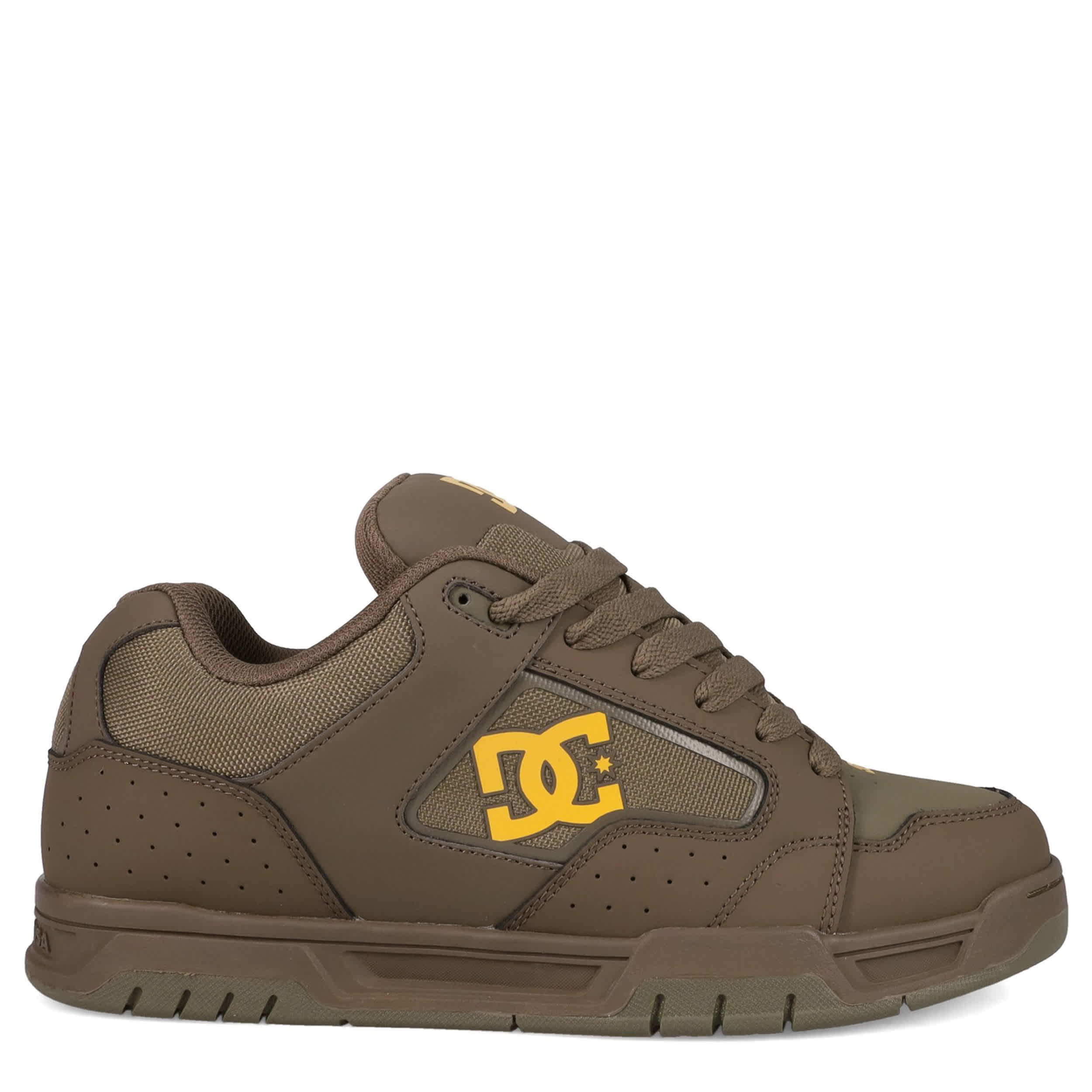 DC SHOES-MENS COILER SNEAKER-OLIVE & YELLOW
