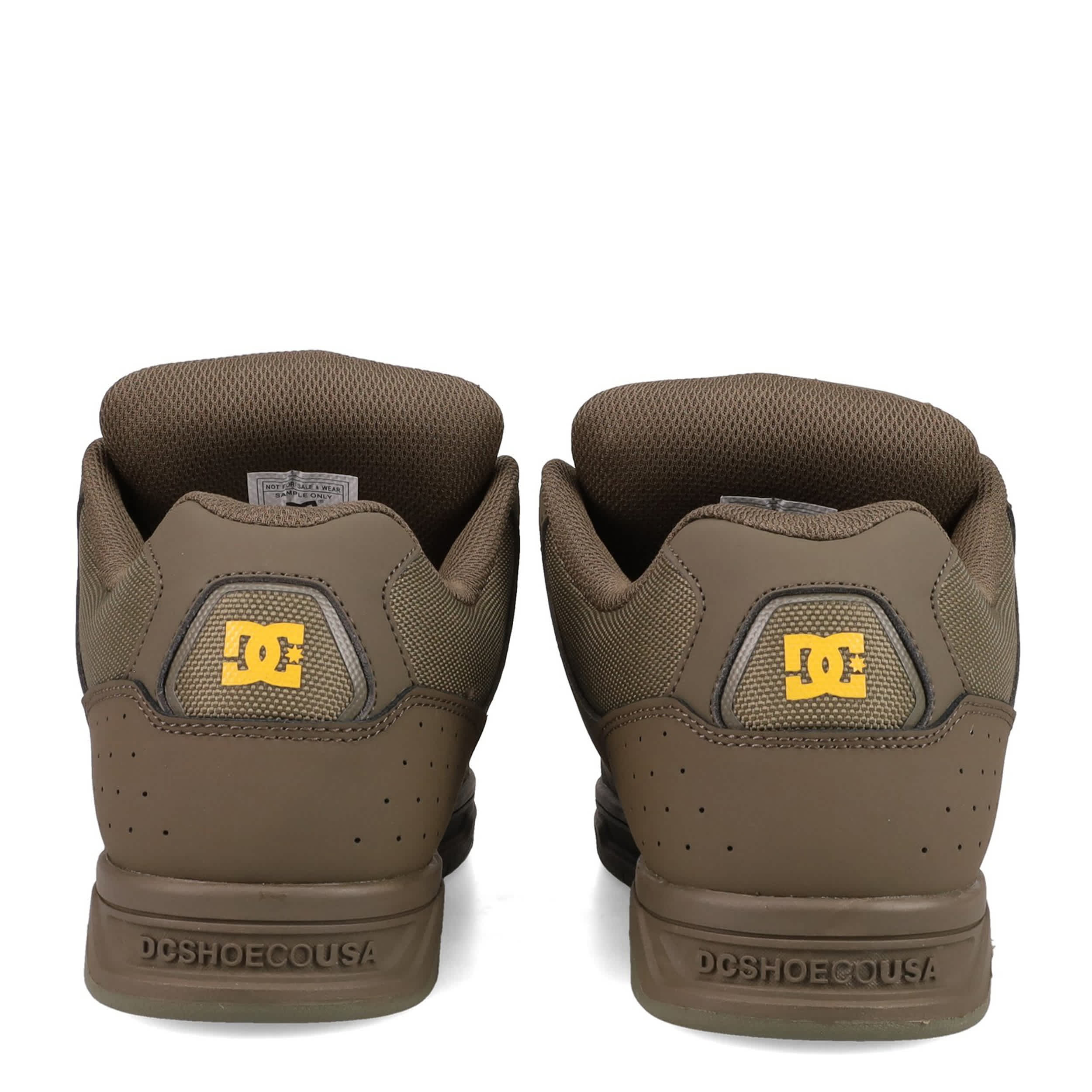 DC SHOES-MENS COILER SNEAKER-OLIVE & YELLOW