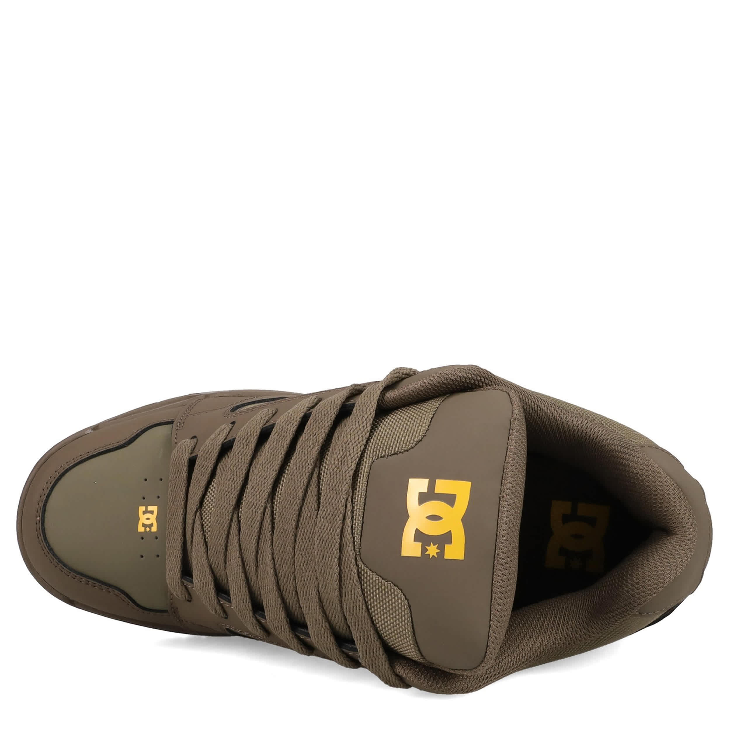 DC SHOES-MENS COILER SNEAKER-OLIVE & YELLOW