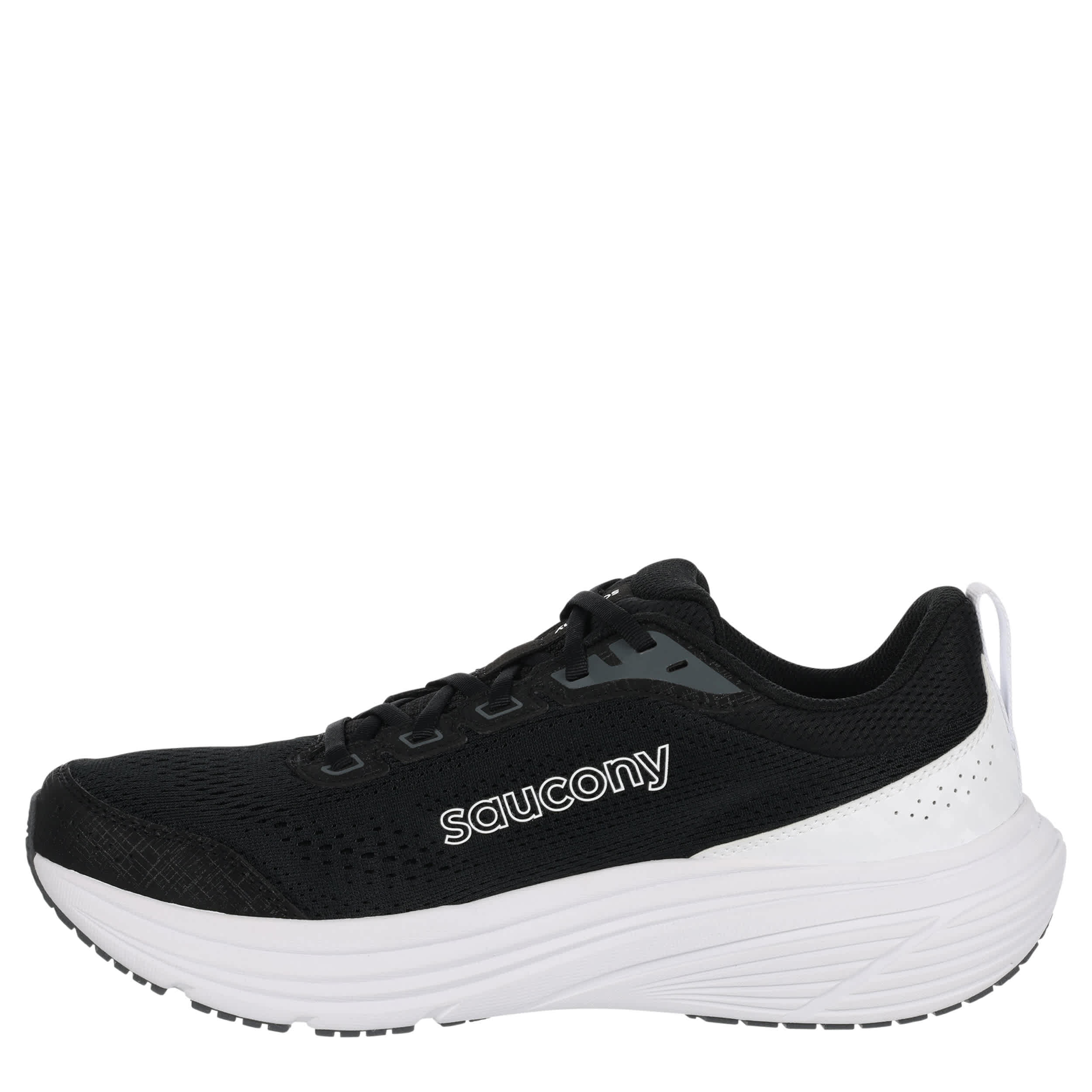 SAUCONY-MENS COHESION 19 RUNNING SHOE-BLACK & WHITE