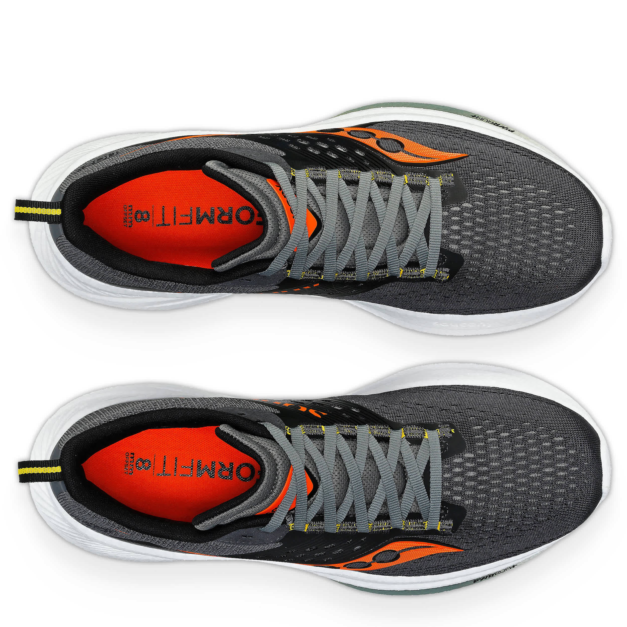 SAUCONY-MENS RIDE 17 RUNNING SHOES-BLACK & ORANGE