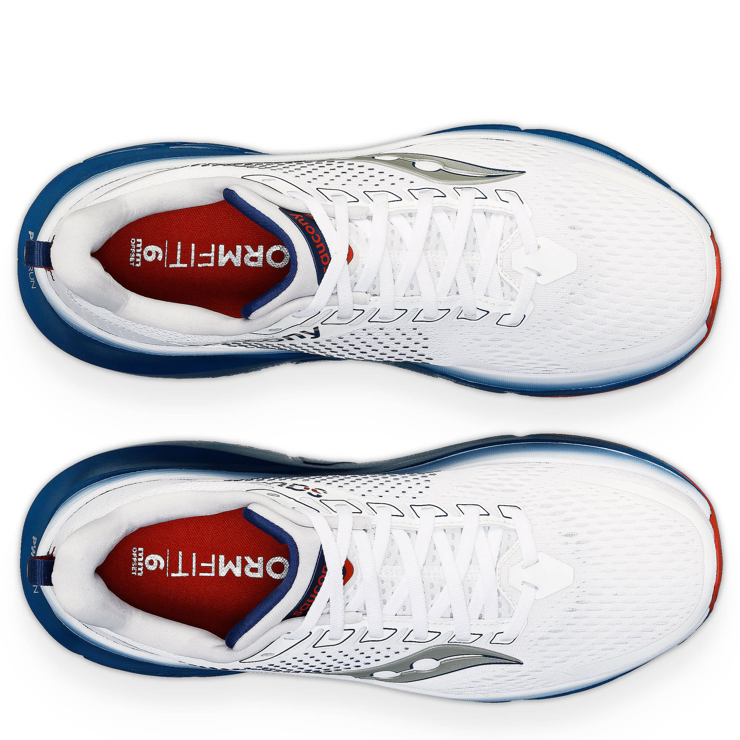 SAUCONY-MENS GUIDE 17 RUNNING SHOE-WHITE & BLUE