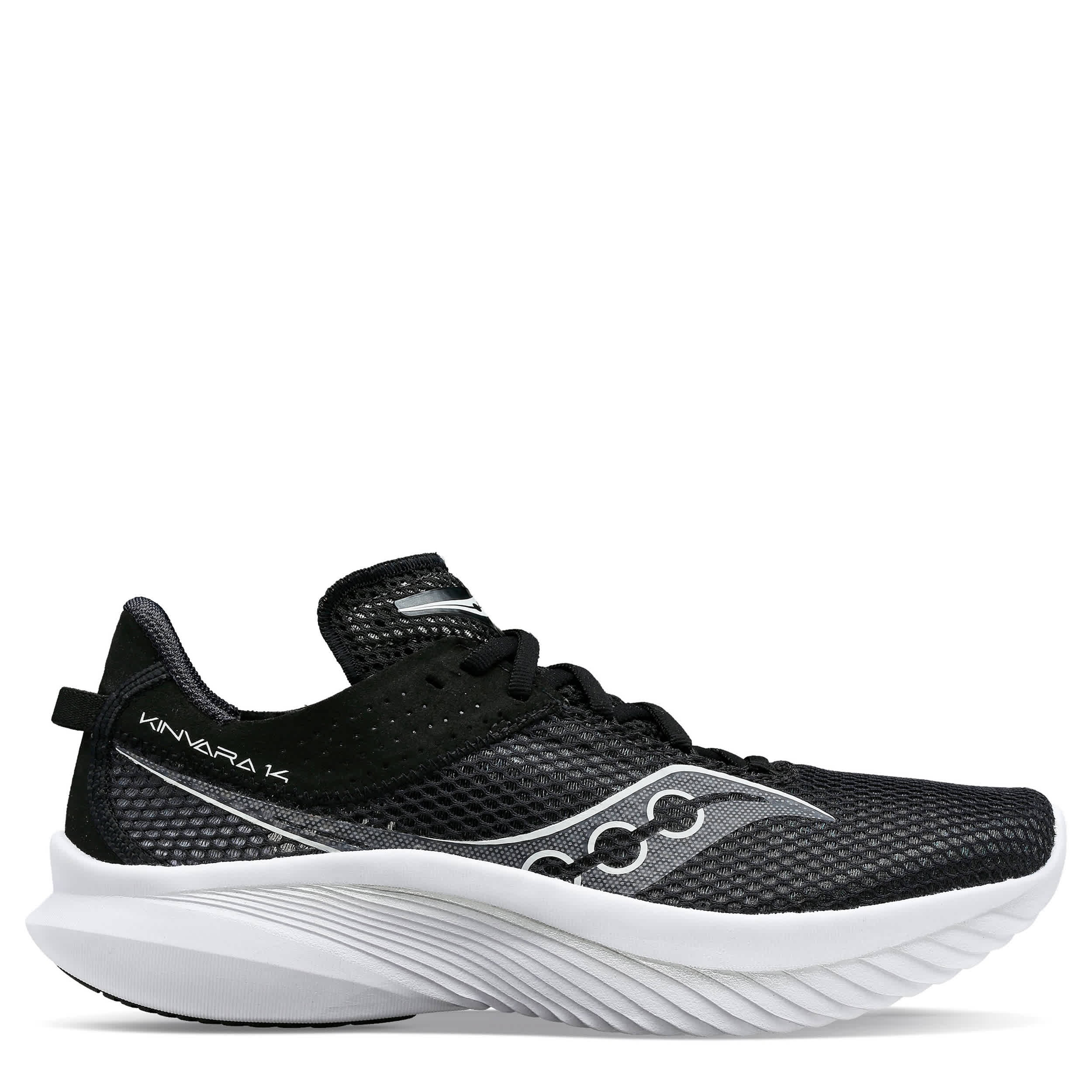 SAUCONY-MENS KINVARA 14 RUNNING SHOE-BLACK & WHITE