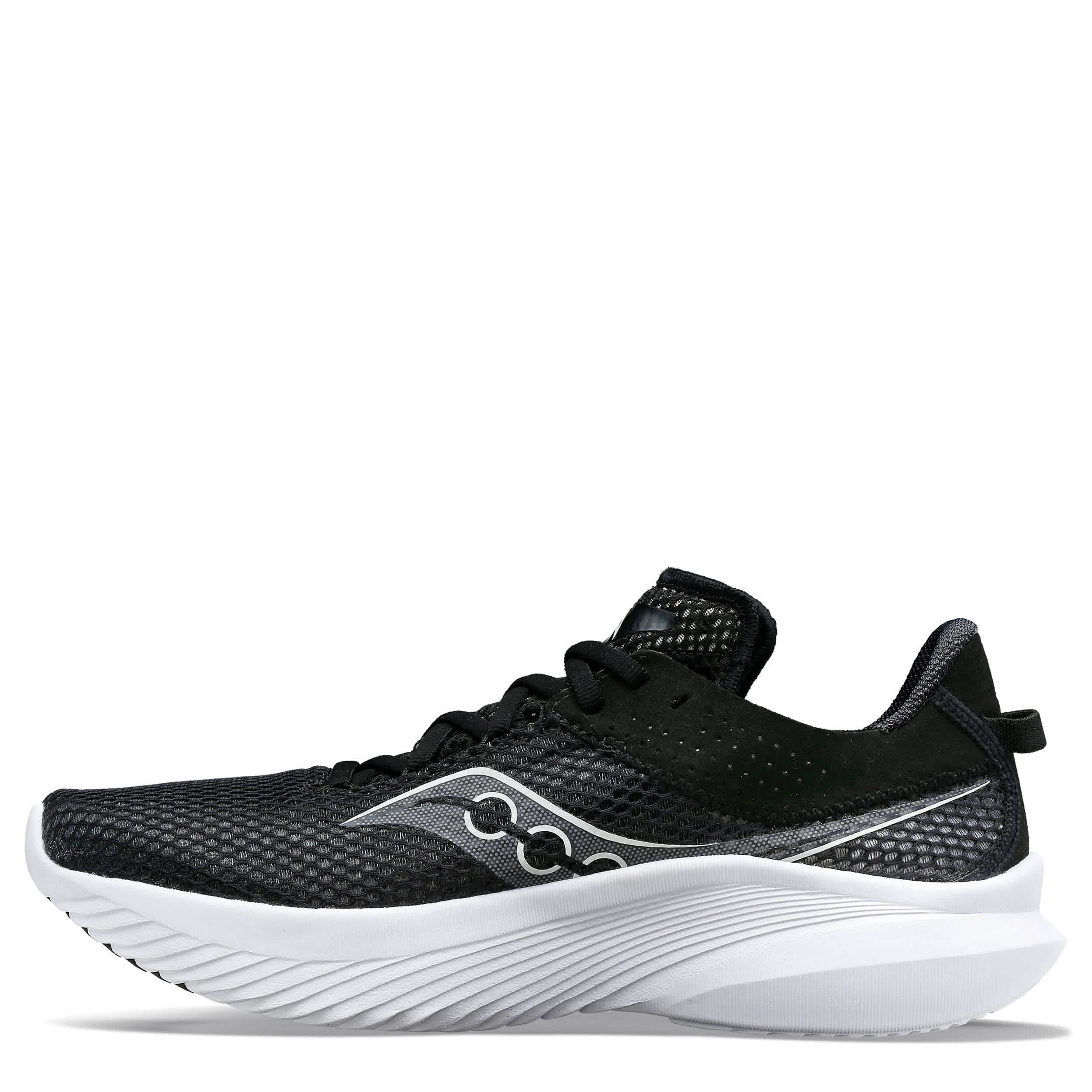 SAUCONY-MENS KINVARA 14 RUNNING SHOE-BLACK & WHITE