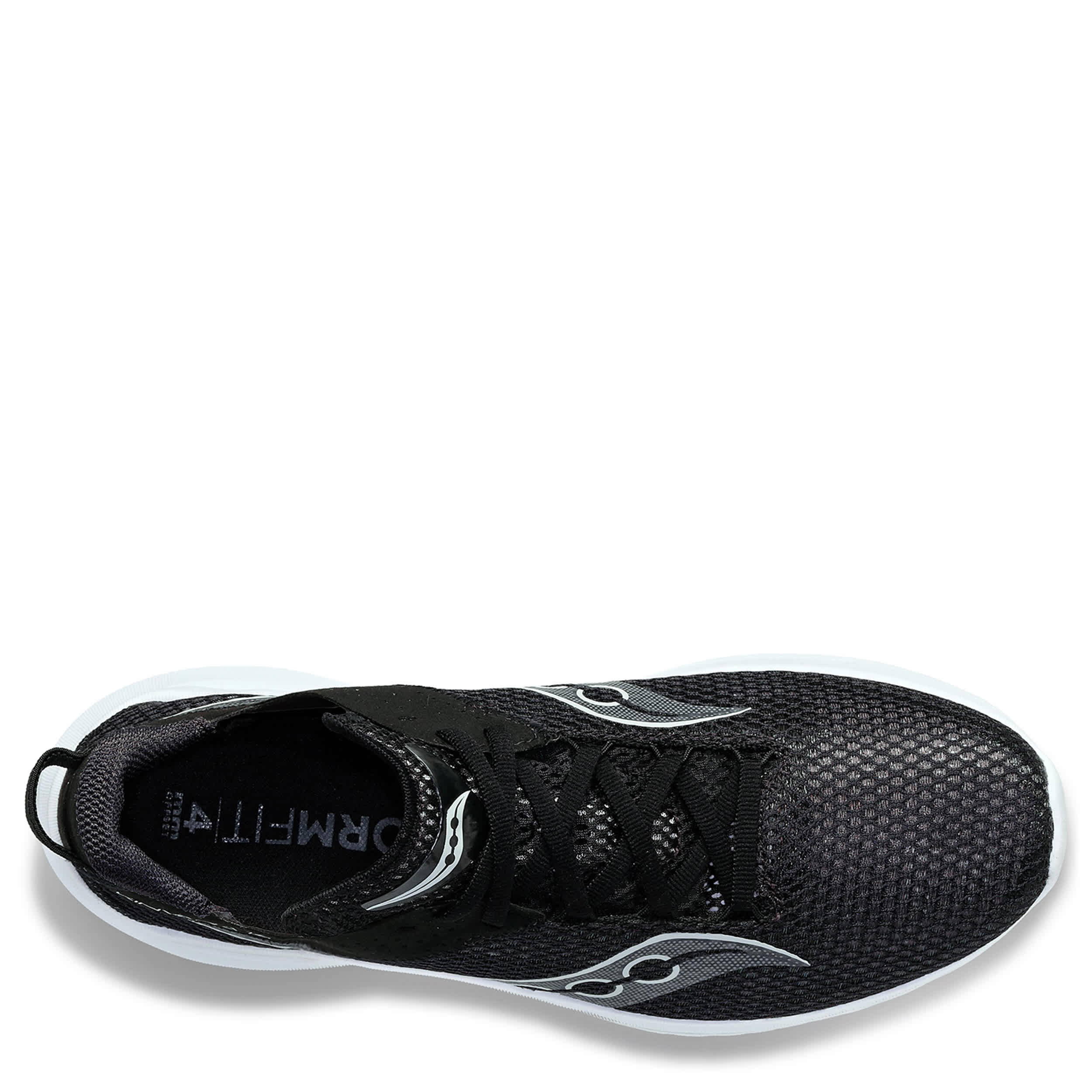 SAUCONY-MENS KINVARA 14 RUNNING SHOE-BLACK & WHITE