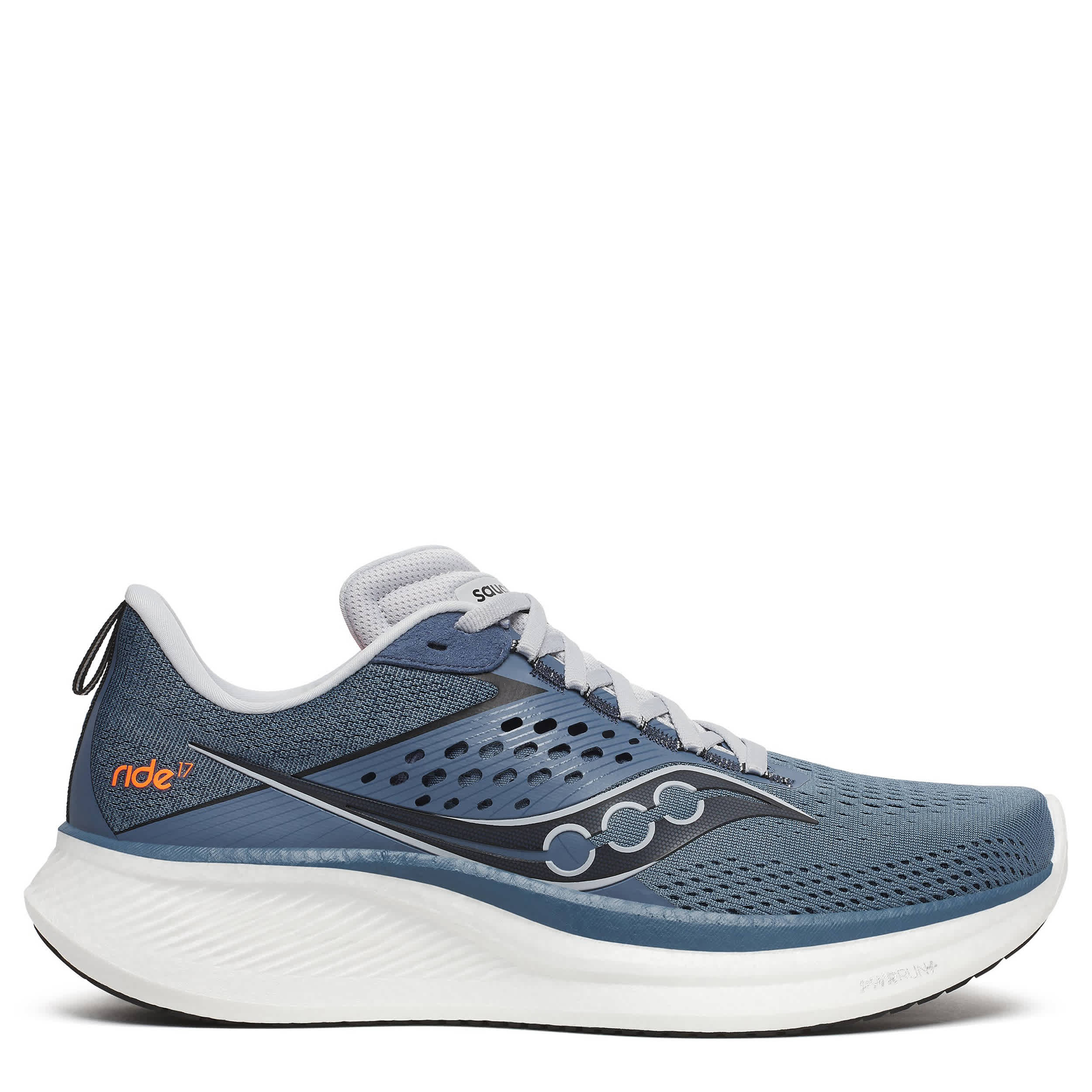 SAUCONY-MENS RIDE 17 RUNNING SHOES-BLUE & WHITE