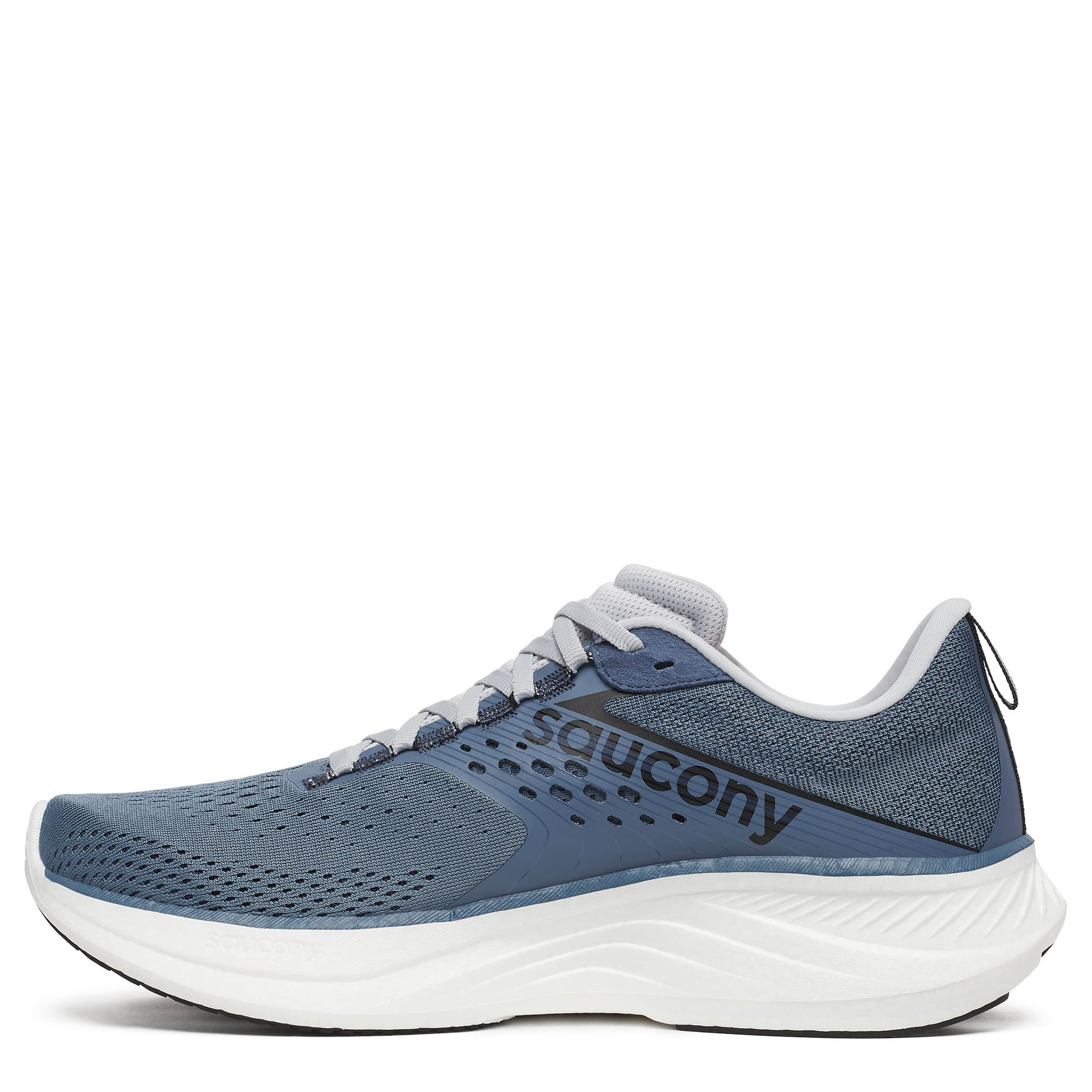 SAUCONY-MENS RIDE 17 RUNNING SHOES-BLUE & WHITE