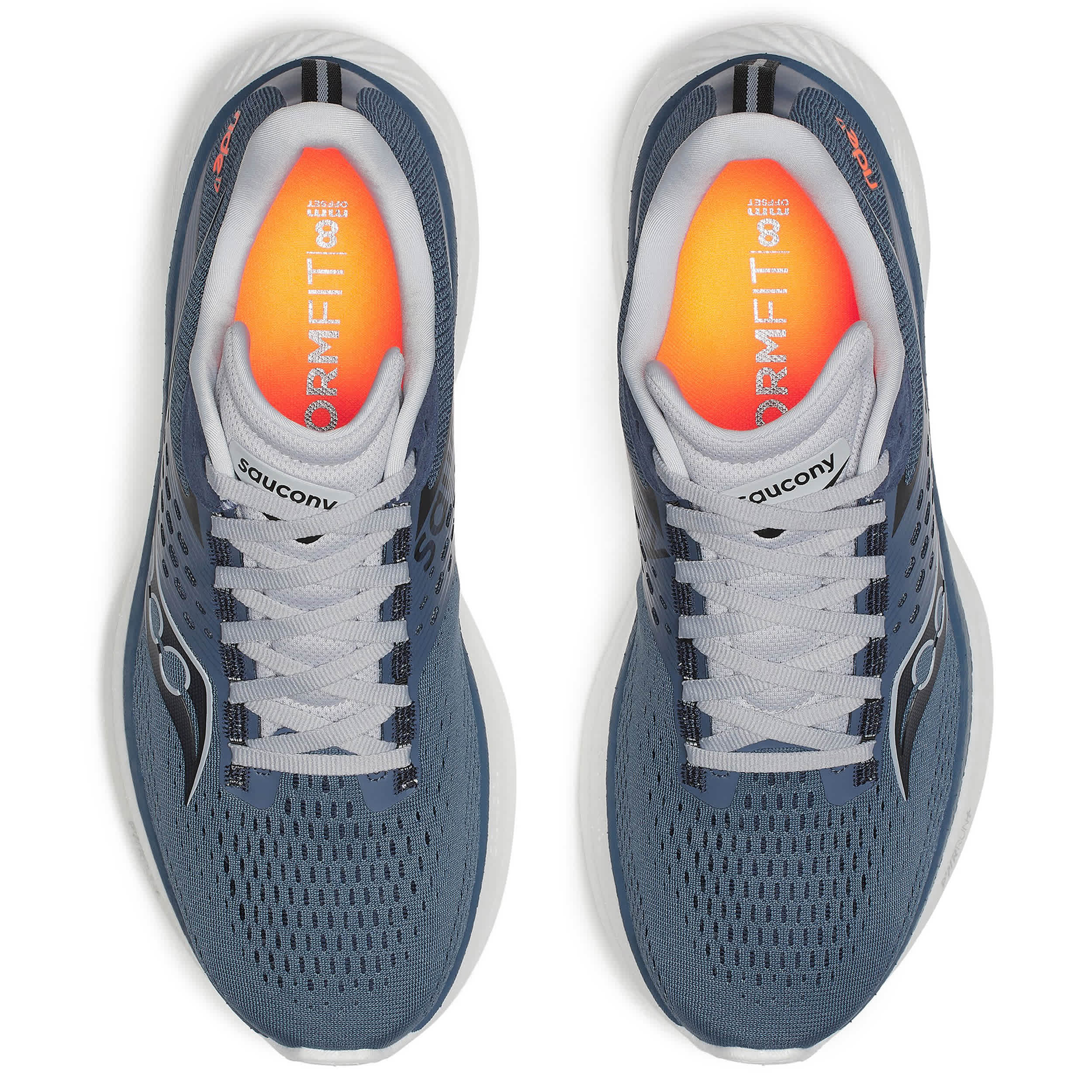 SAUCONY-MENS RIDE 17 RUNNING SHOES-BLUE & WHITE