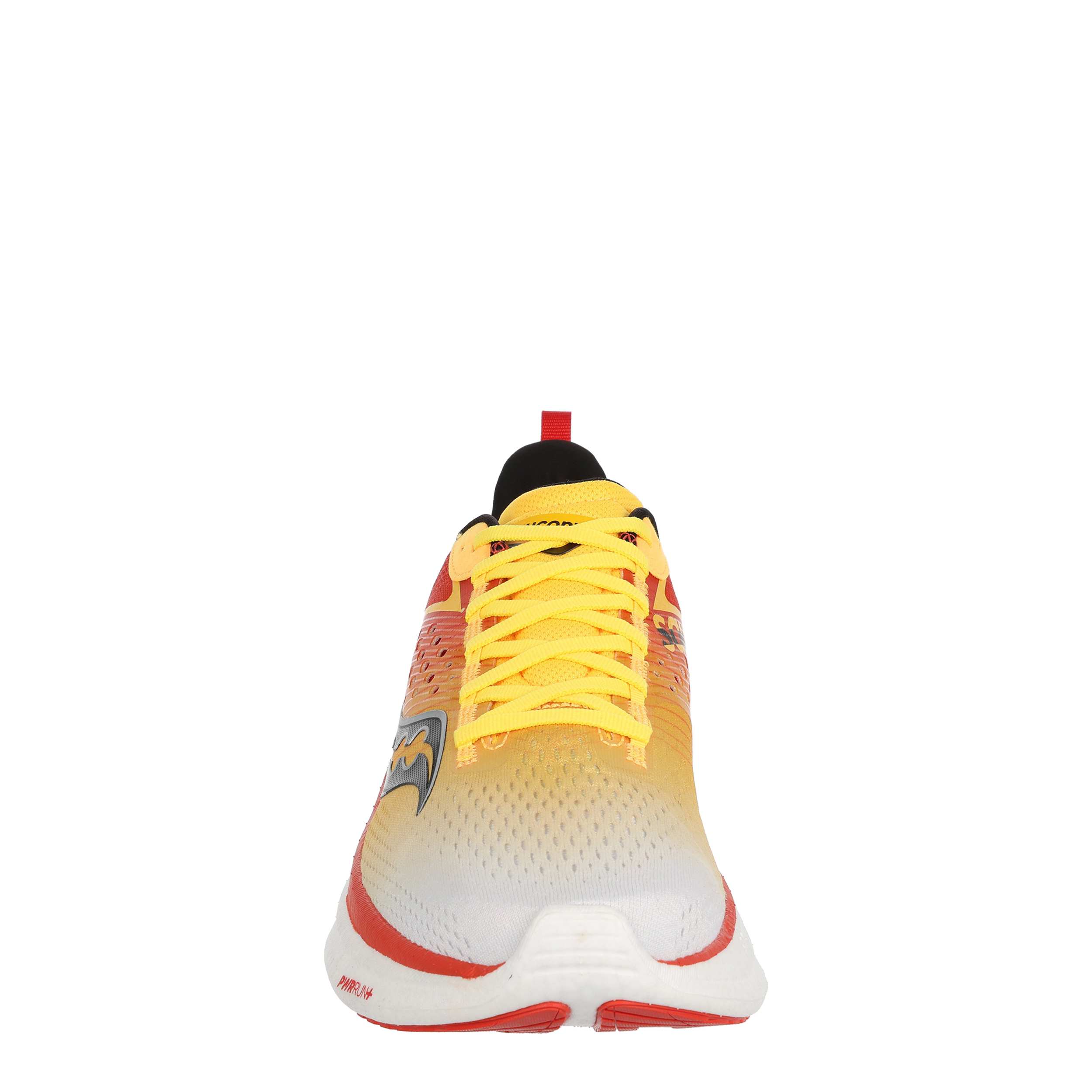 SAUCONY-MENS RIDE 17 RUNNING SHOES-RED & YELLOW
