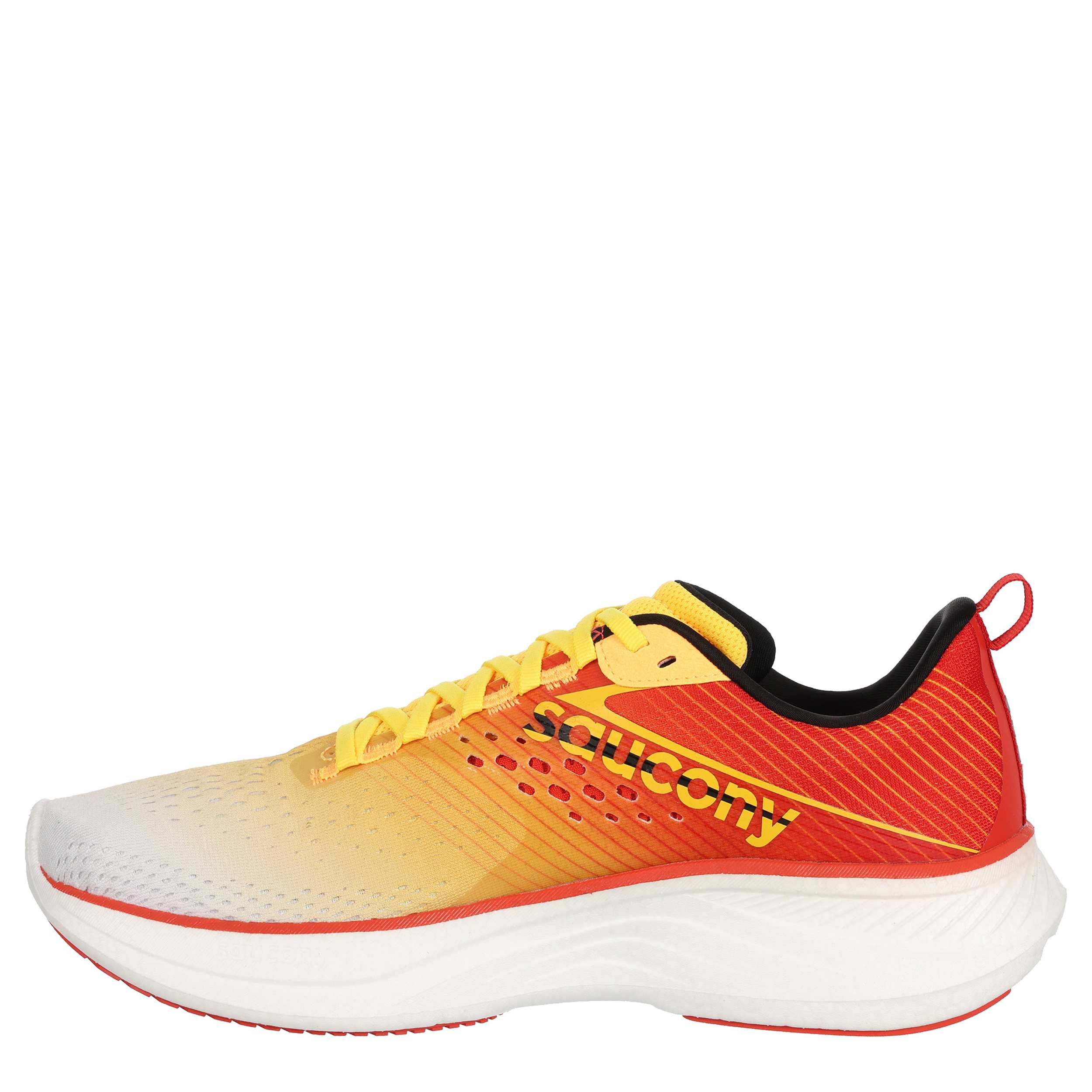 SAUCONY-MENS RIDE 17 RUNNING SHOES-RED & YELLOW
