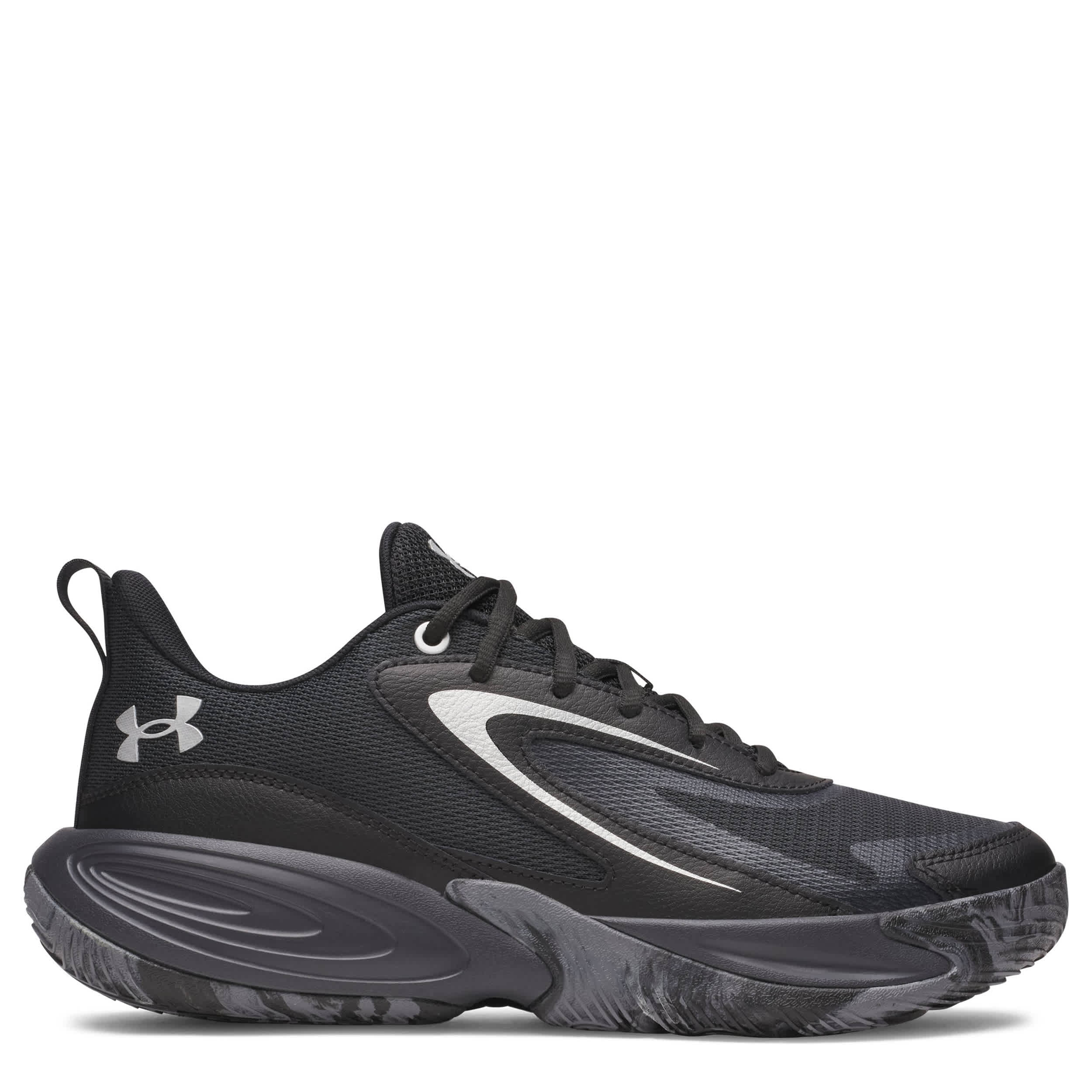 UNDER ARMOUR-MENS LOCKDOWN 8 BASKETBALL SHOE-BLACK & WHITE
