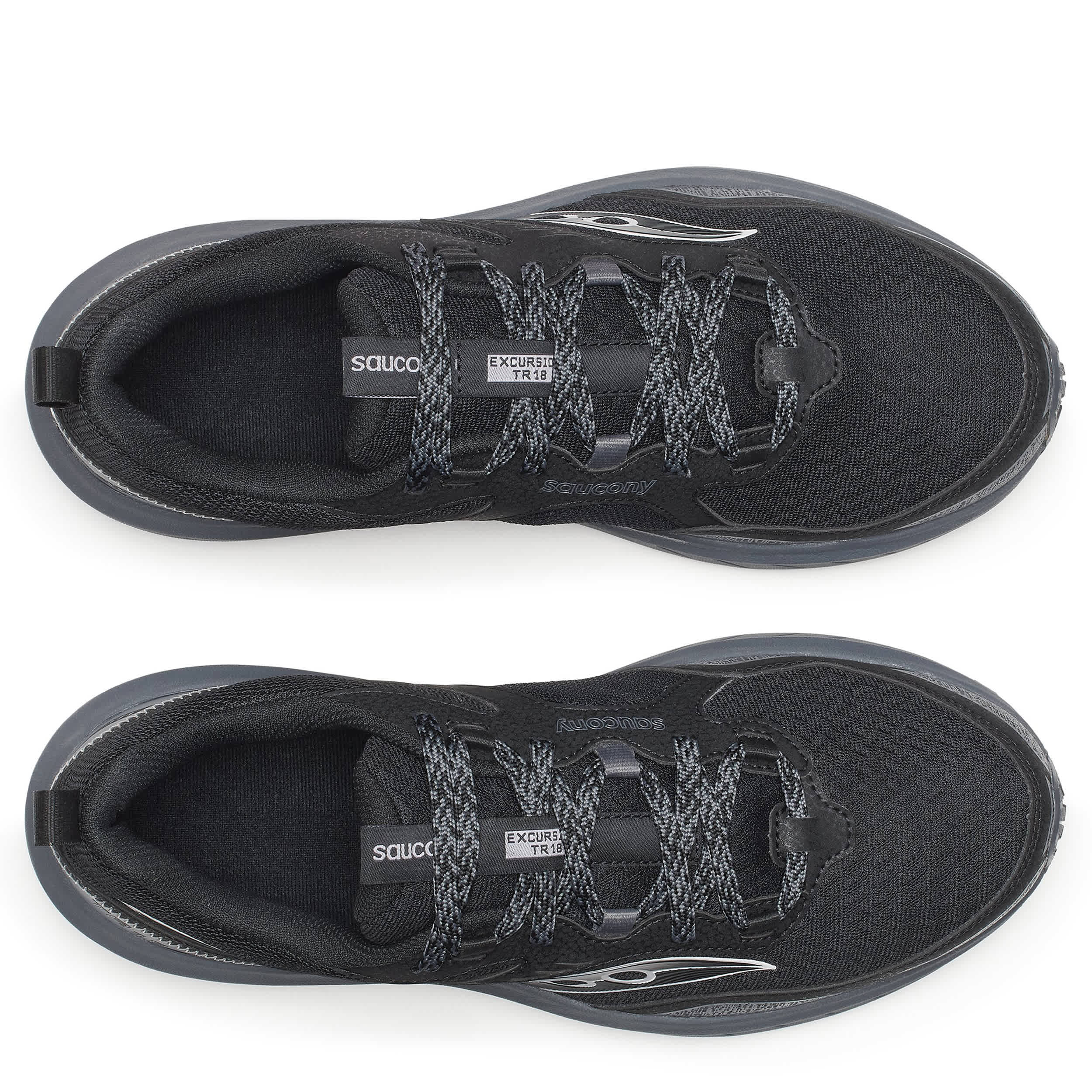 SAUCONY-MENS EXCURSION TR 18 TRAIL SHOE-BLACK & GREY