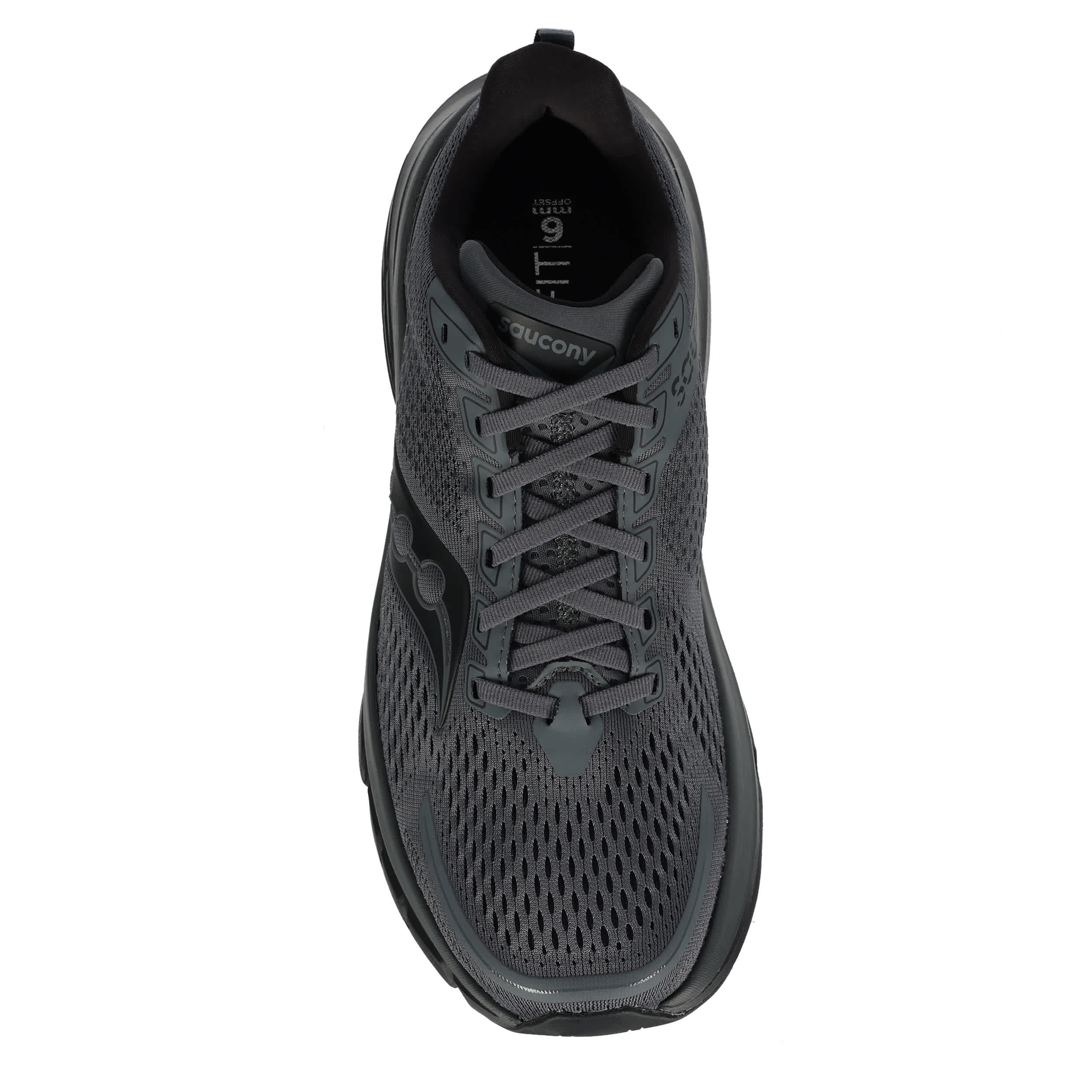 SAUCONY-MENS GUIDE 17 RUNNING SHOE-DARK GREY & BLACK