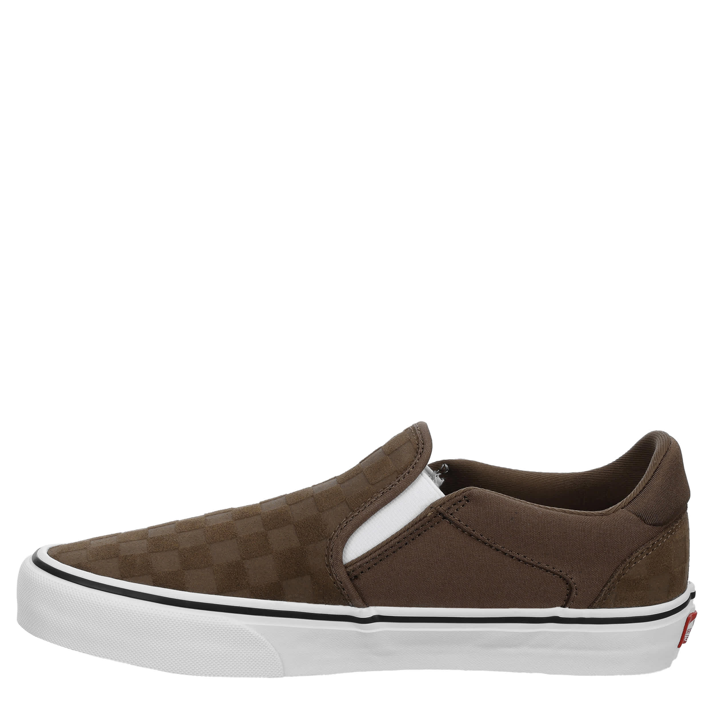 VANS-MENS ASHER SLIP ON SNEAKER-BROWN & WHITE