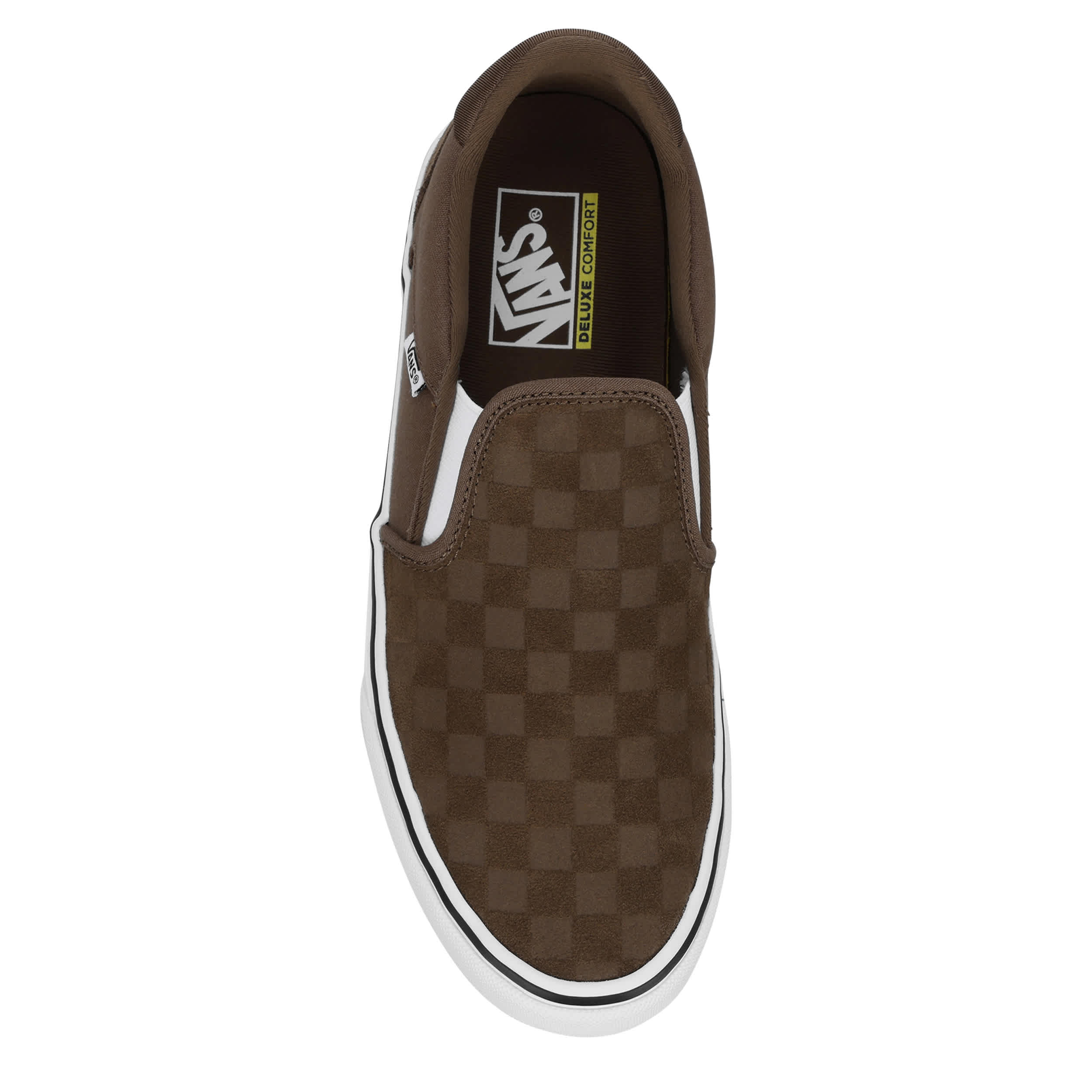 VANS-MENS ASHER SLIP ON SNEAKER-BROWN & WHITE