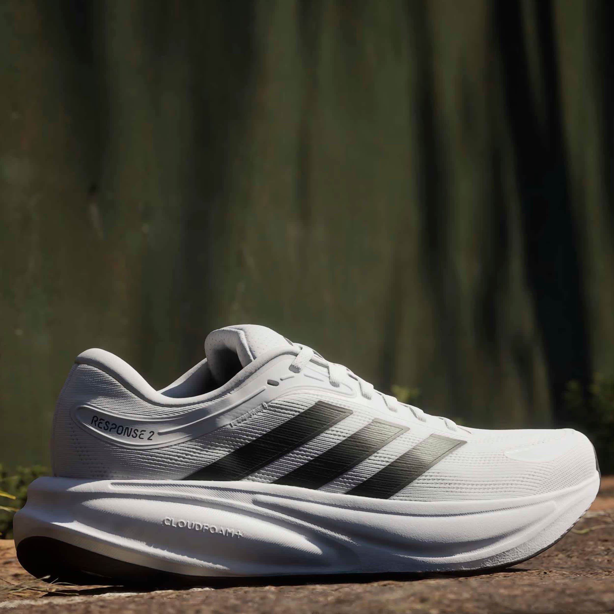 ADIDAS-MENS RESPONSE 2 RUNNING SHOE-WHITE & BLACK