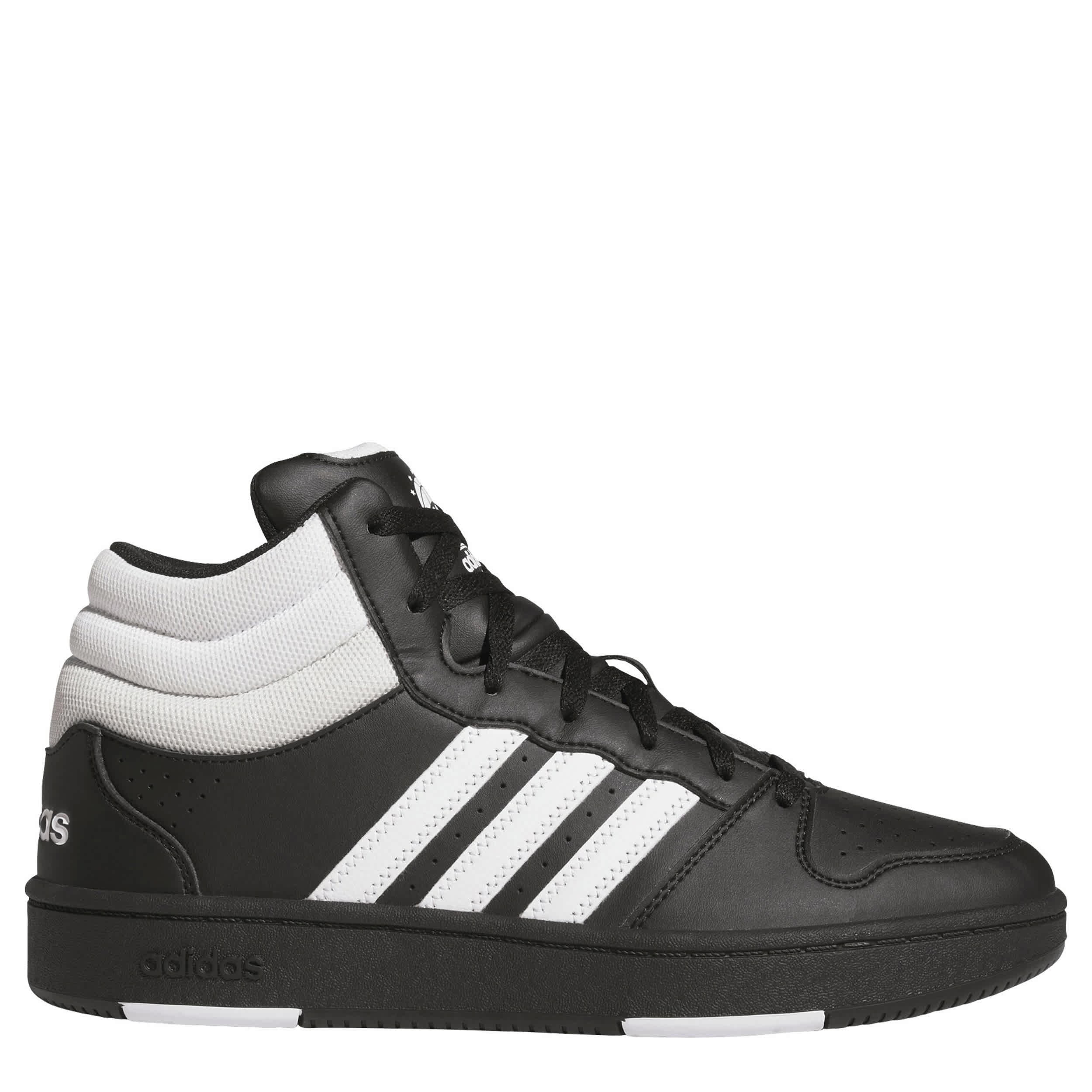 ADIDAS-MENS HOOPS MID SNEAKER-BLACK & WHITE