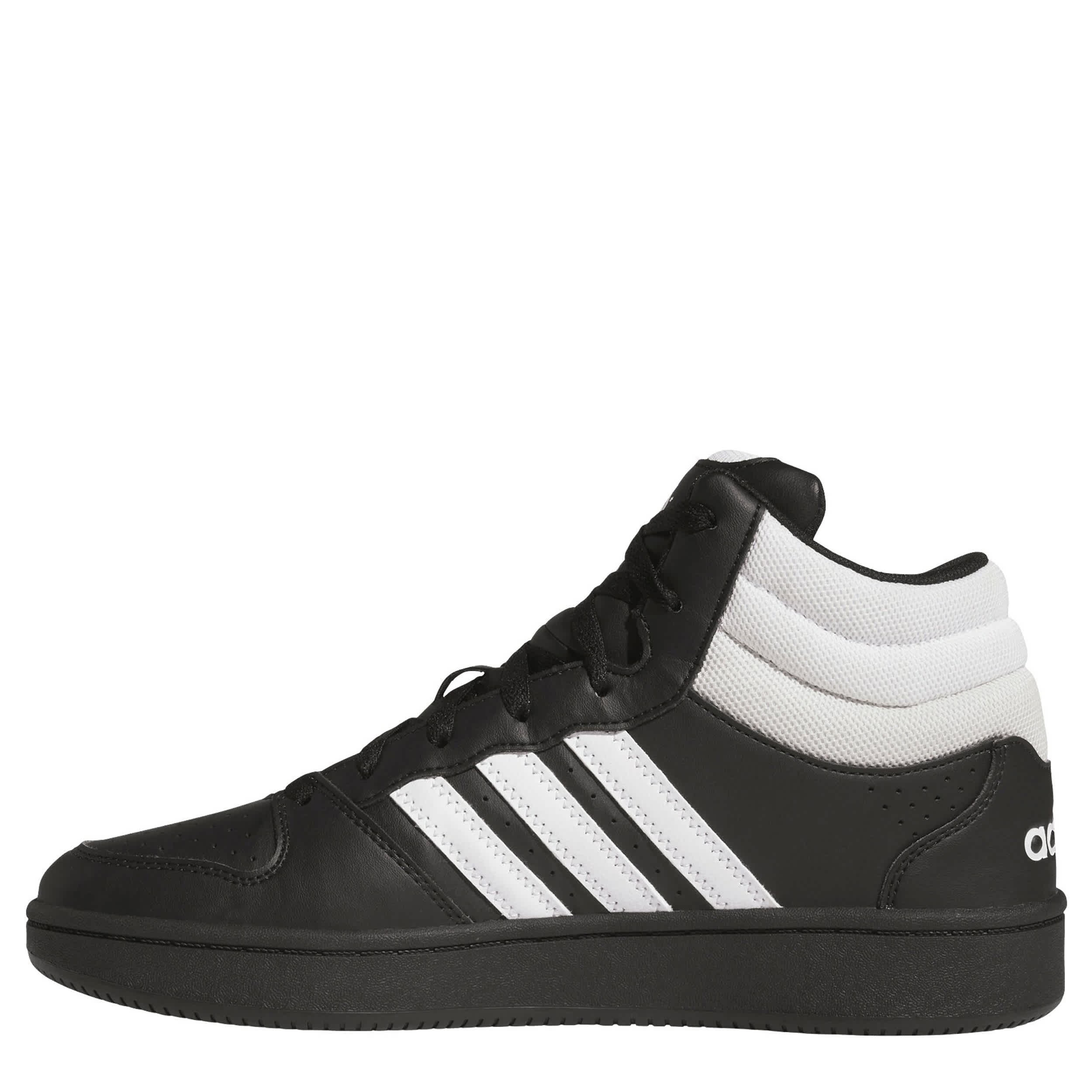 ADIDAS-MENS HOOPS MID SNEAKER-BLACK & WHITE