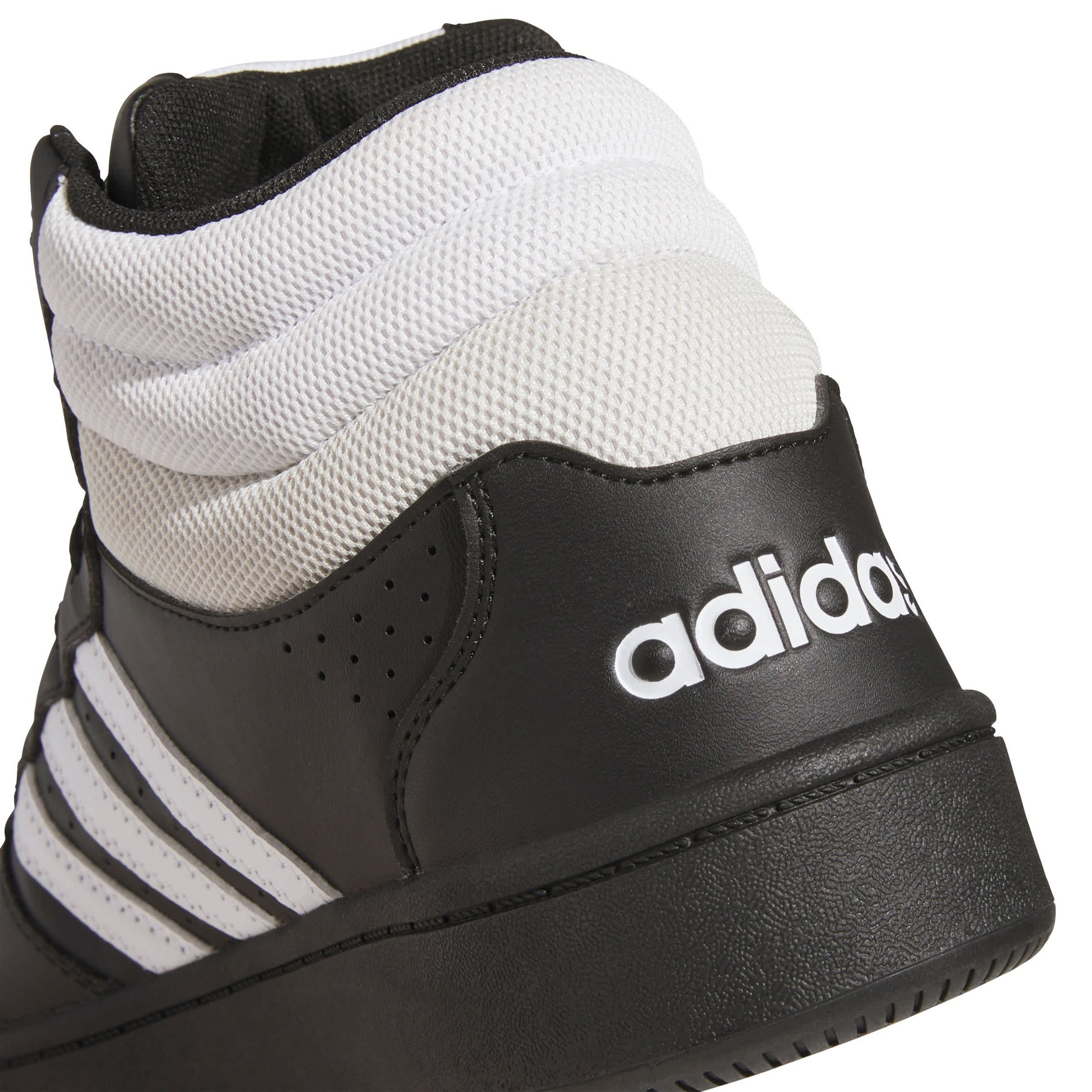 ADIDAS-MENS HOOPS MID SNEAKER-BLACK & WHITE