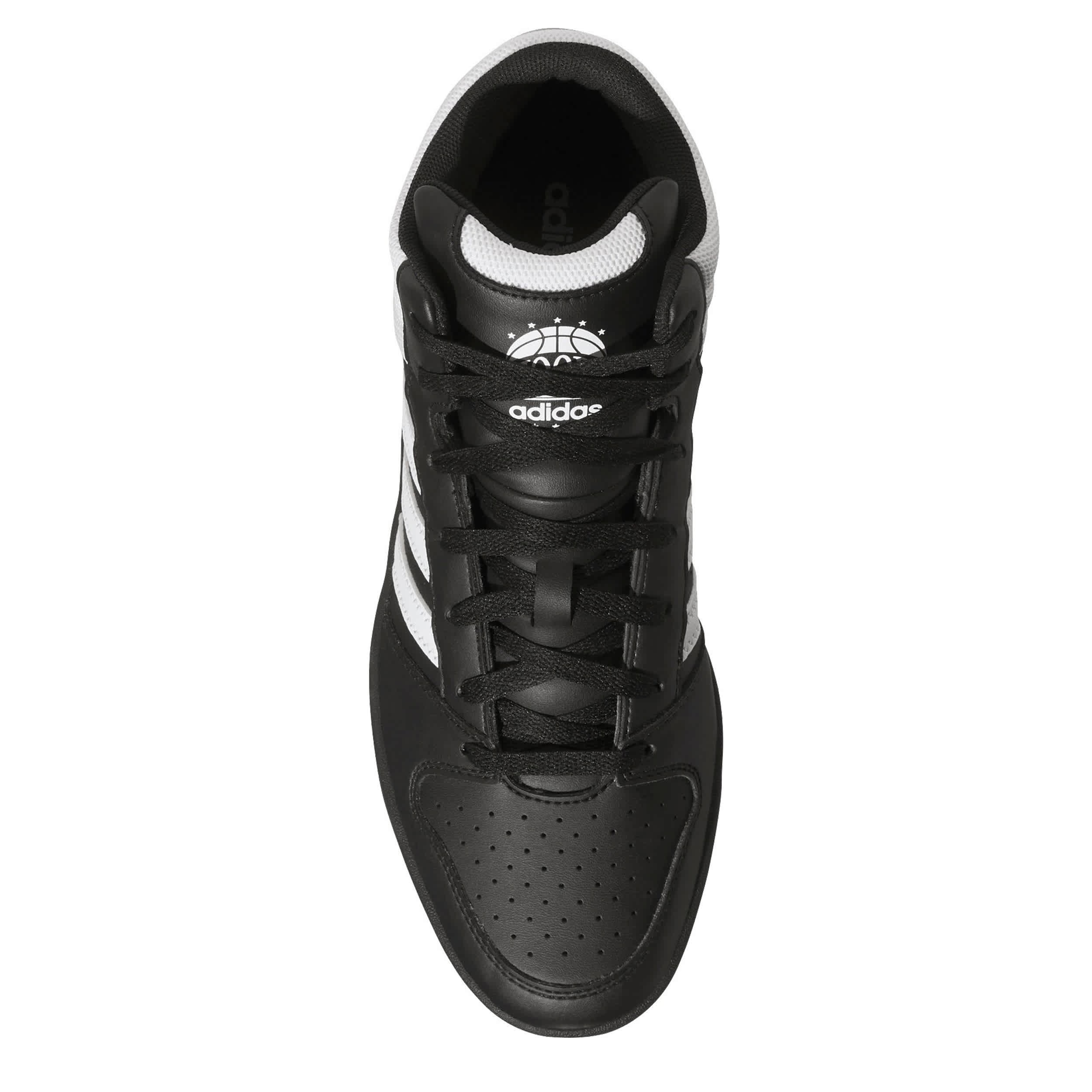 ADIDAS-MENS HOOPS MID SNEAKER-BLACK & WHITE