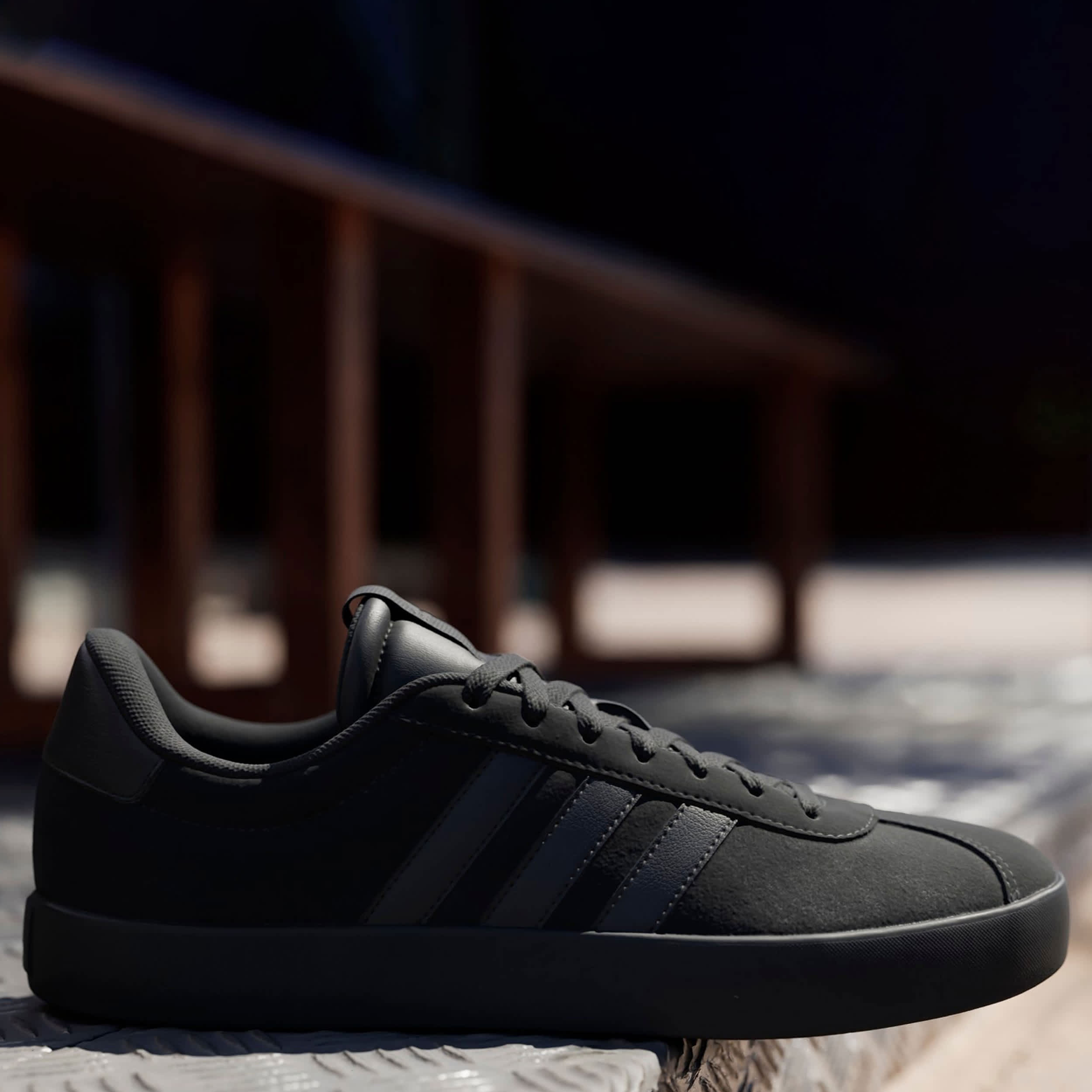 ADIDAS-MENS VL COURT 3.0 SNEAKER-BLACK & BLACK
