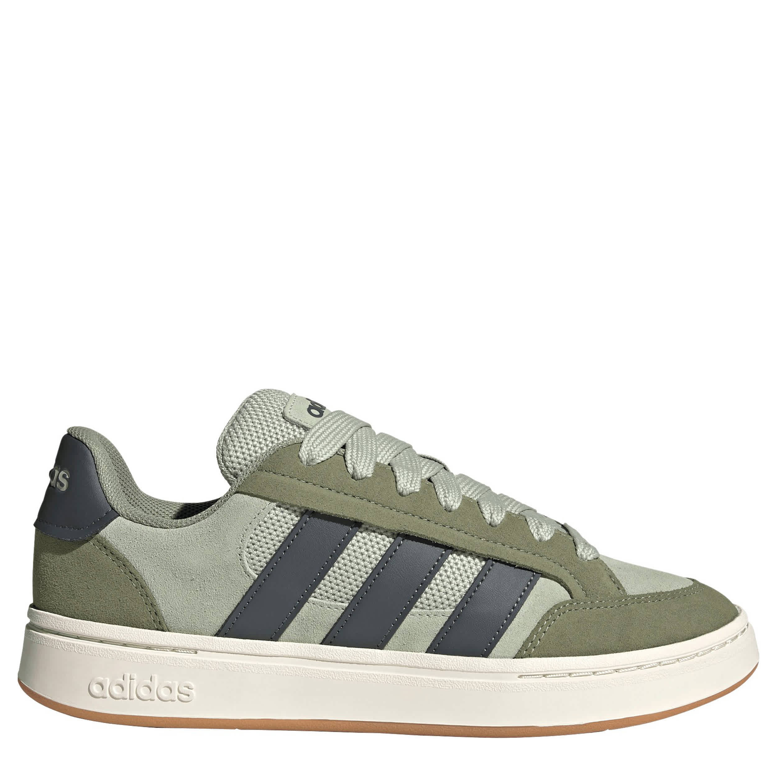 ADIDAS-MENS GRAND COURT ALPHA SK8 SNEAKER-GREEN & TAN