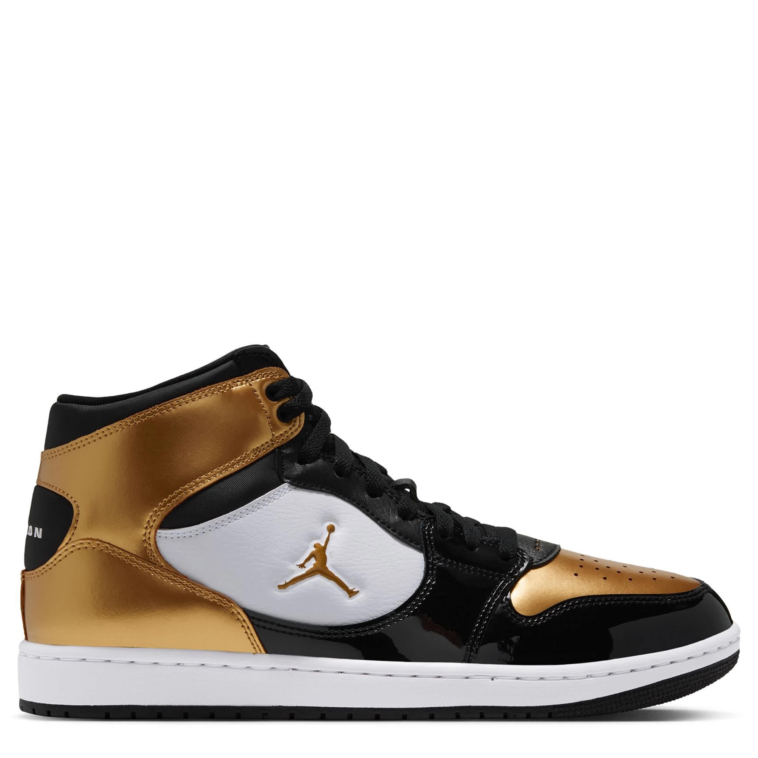 JORDAN-MENS COURT CONNECT MID SNEAKER-BLACK & GOLD