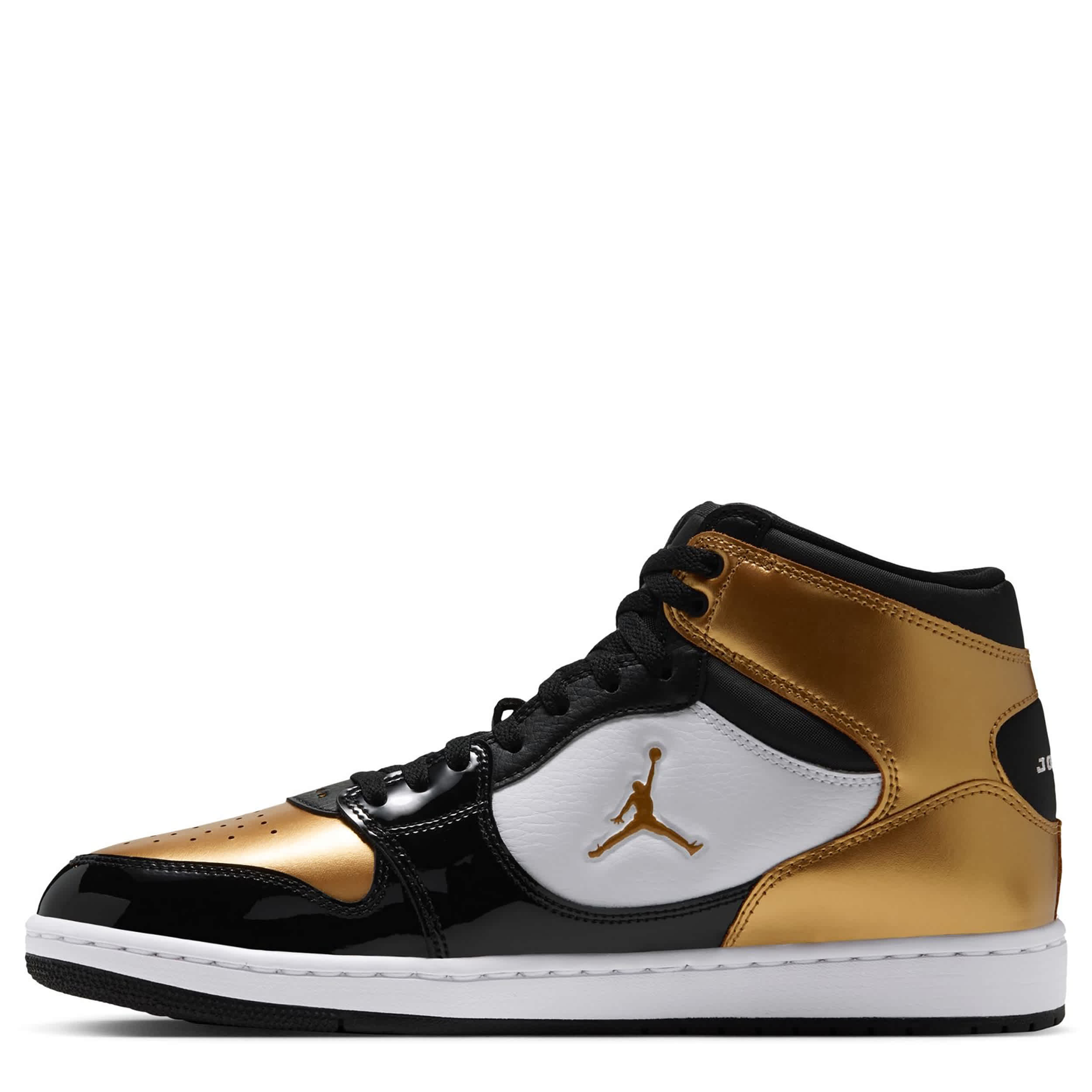JORDAN-MENS COURT CONNECT MID SNEAKER-BLACK & GOLD