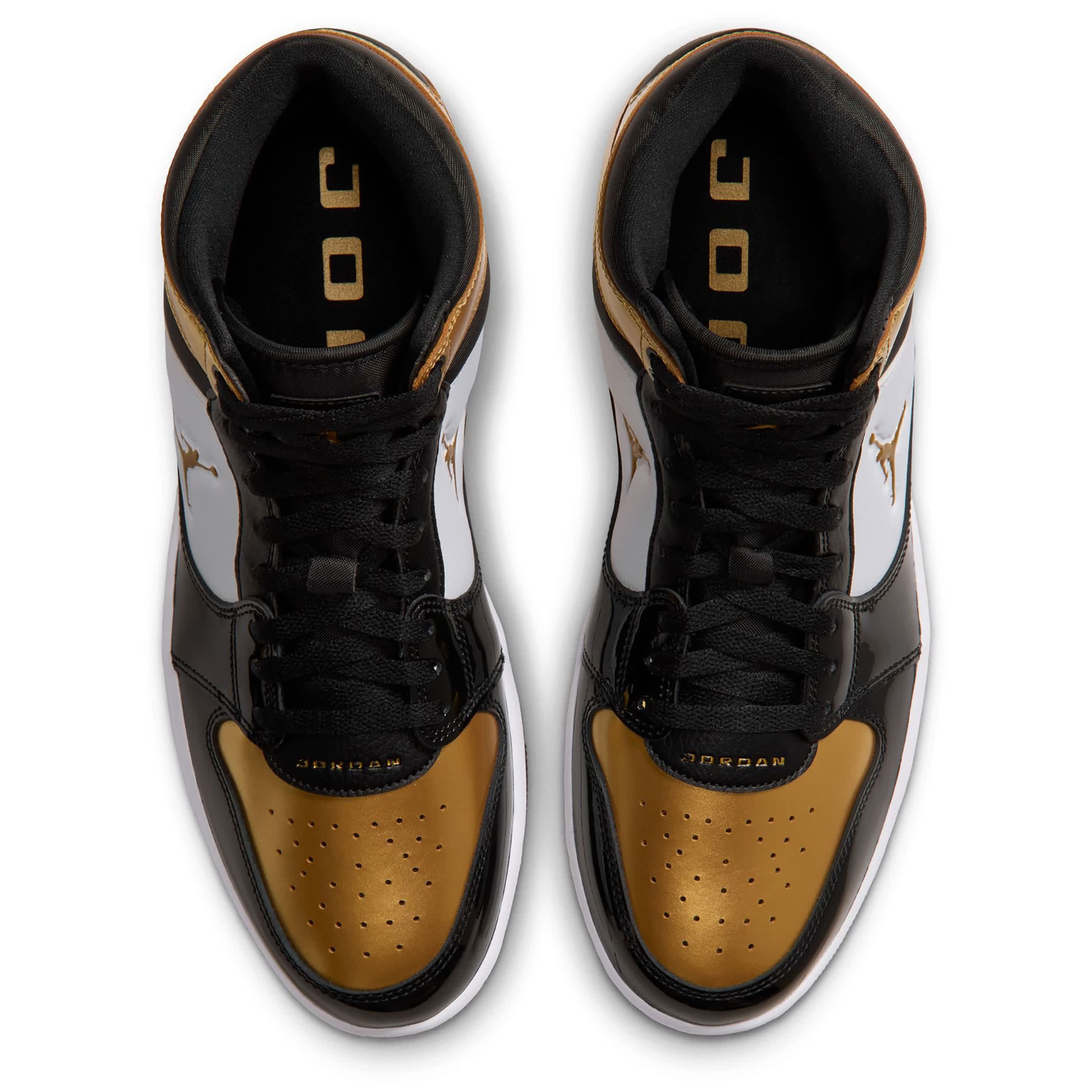 JORDAN-MENS COURT CONNECT MID SNEAKER-BLACK & GOLD