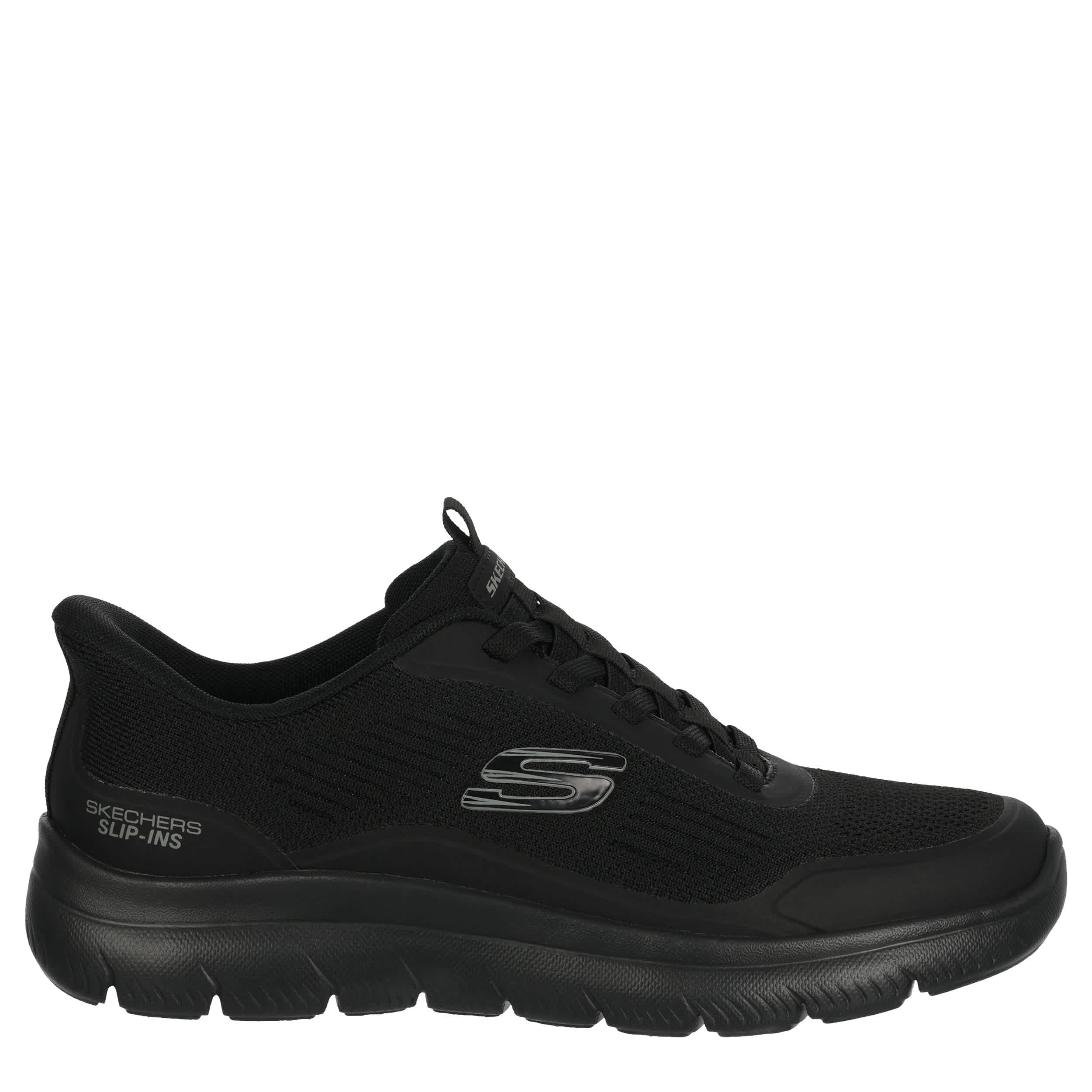 SKECHERS-MENS SLIP-INS SUMMITS- LEYFTER  SNEAKER-BLACK & BLACK