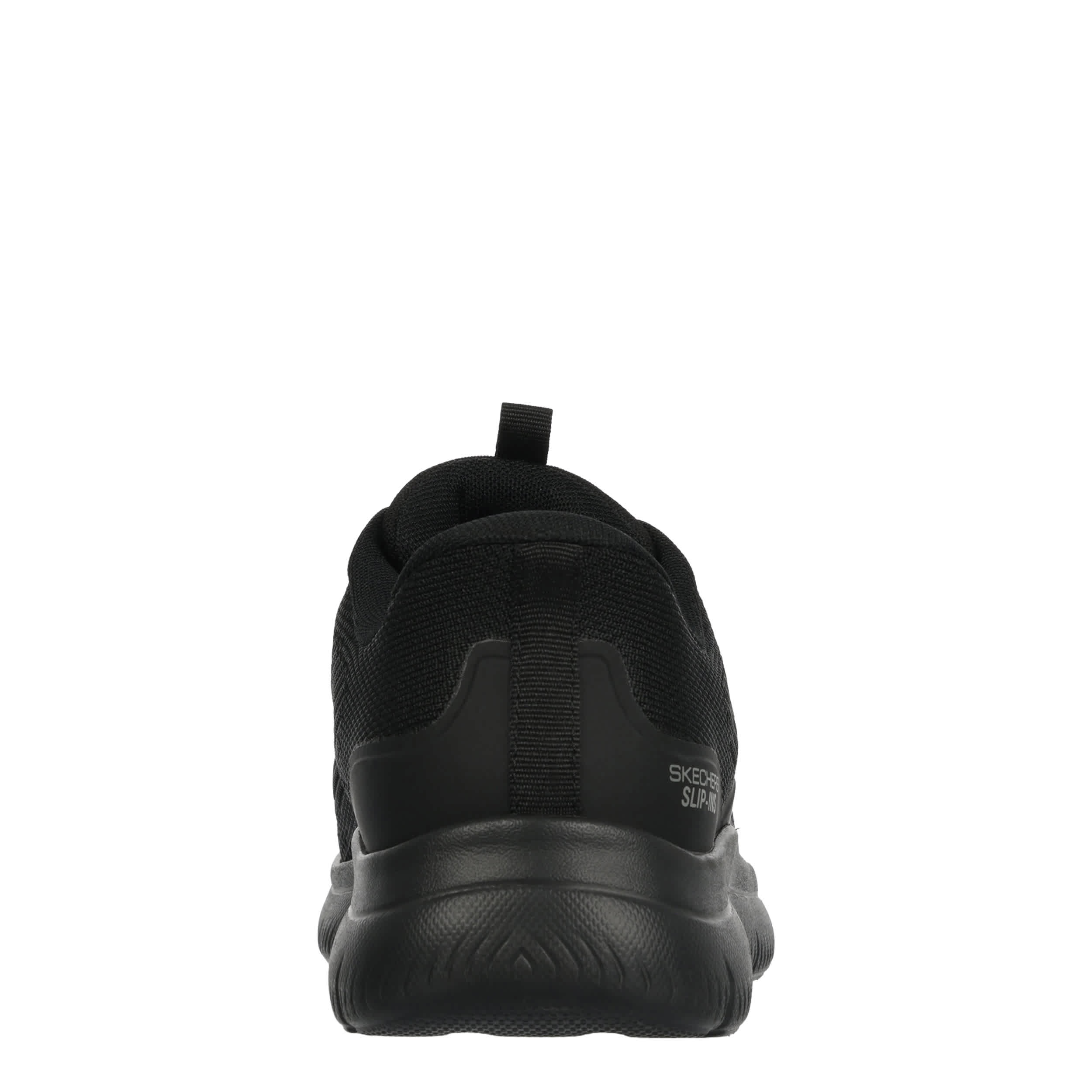 SKECHERS-MENS SLIP-INS SUMMITS- LEYFTER  SNEAKER-BLACK & BLACK