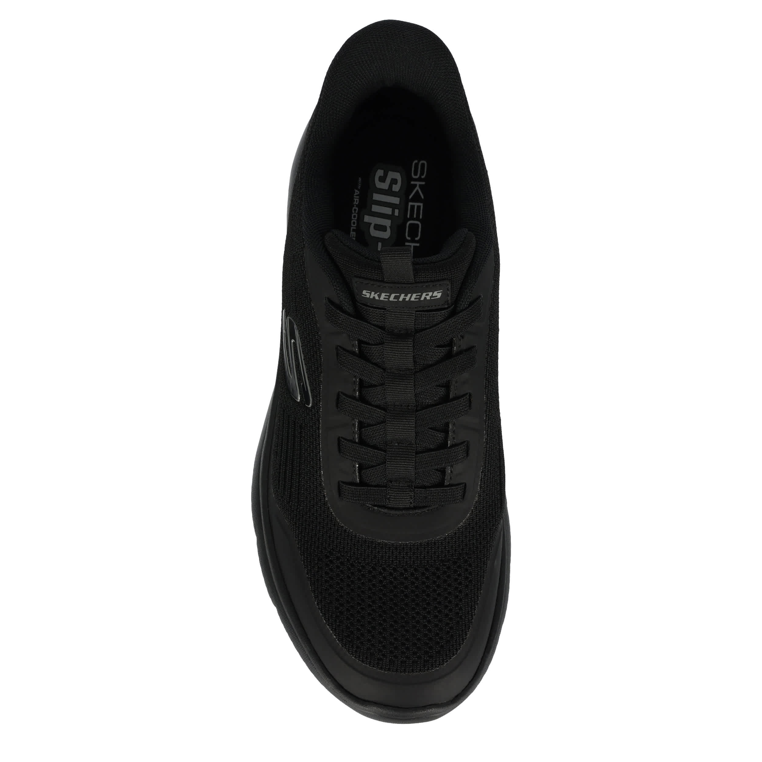 SKECHERS-MENS SLIP-INS SUMMITS- LEYFTER  SNEAKER-BLACK & BLACK