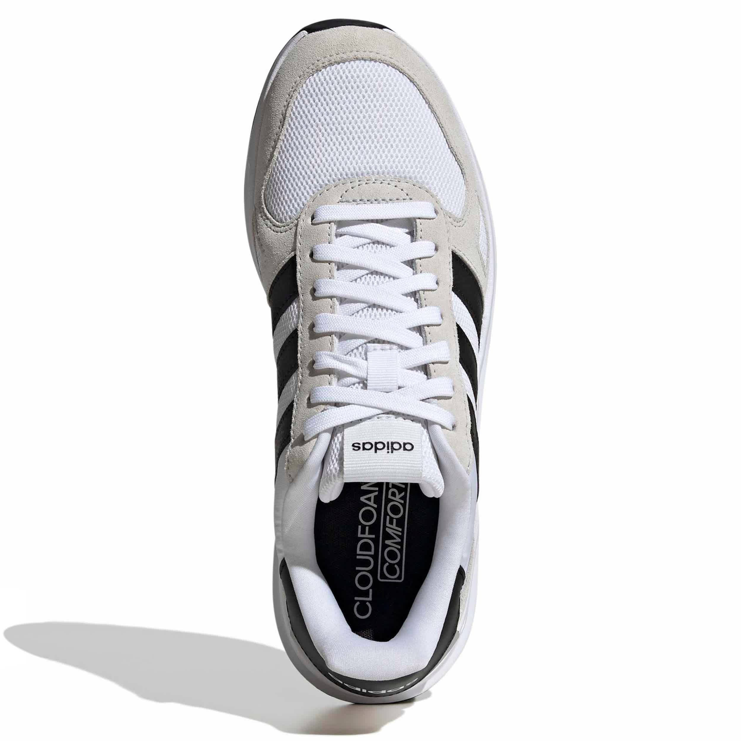 ADIDAS-MENS RUN 84 SNEAKER-WHITE & BLACK