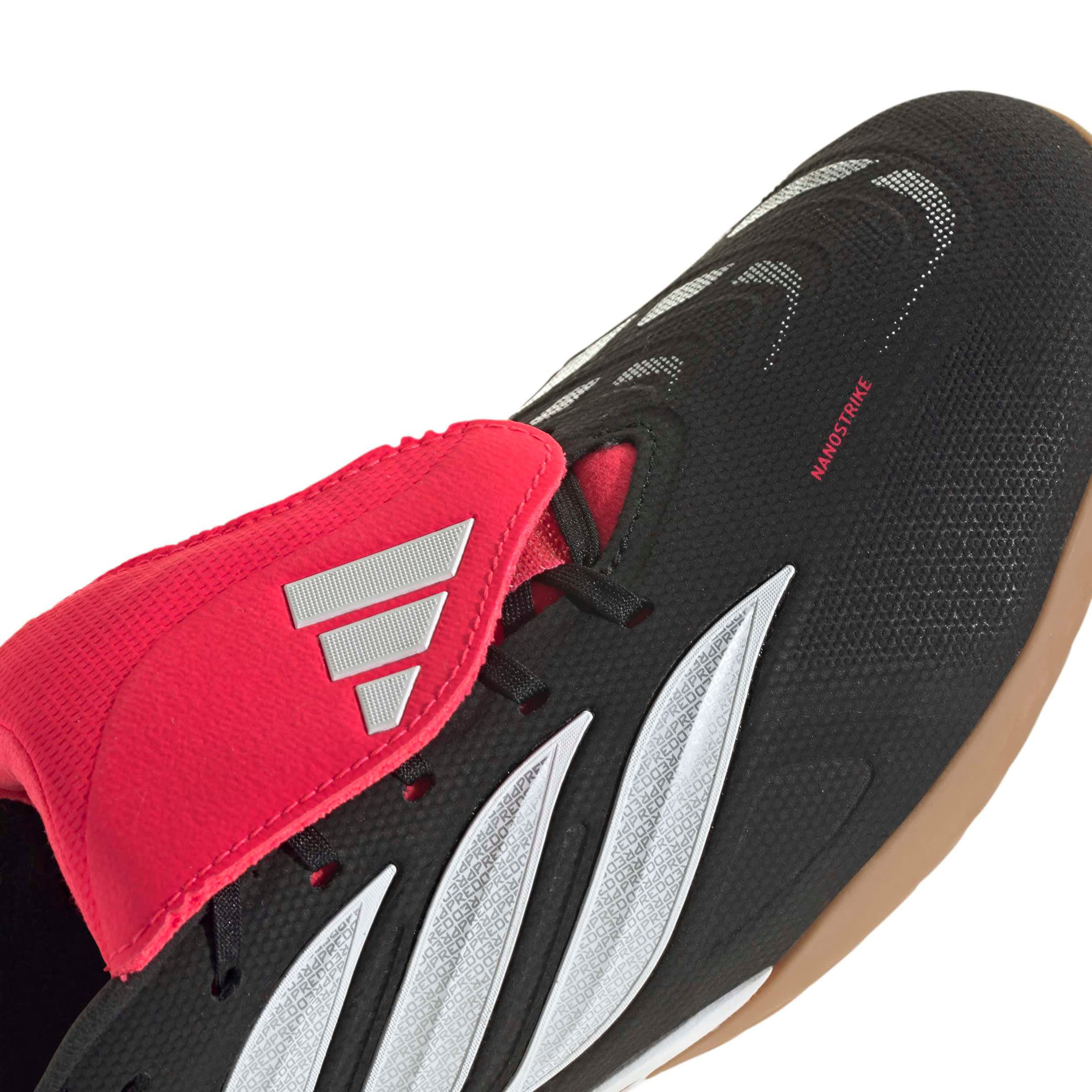 ADIDAS-UNISEX PREDATOR LEAGUE FOLD-OVER INDOOR SOCCER CLEATS-BLACK & WHITE